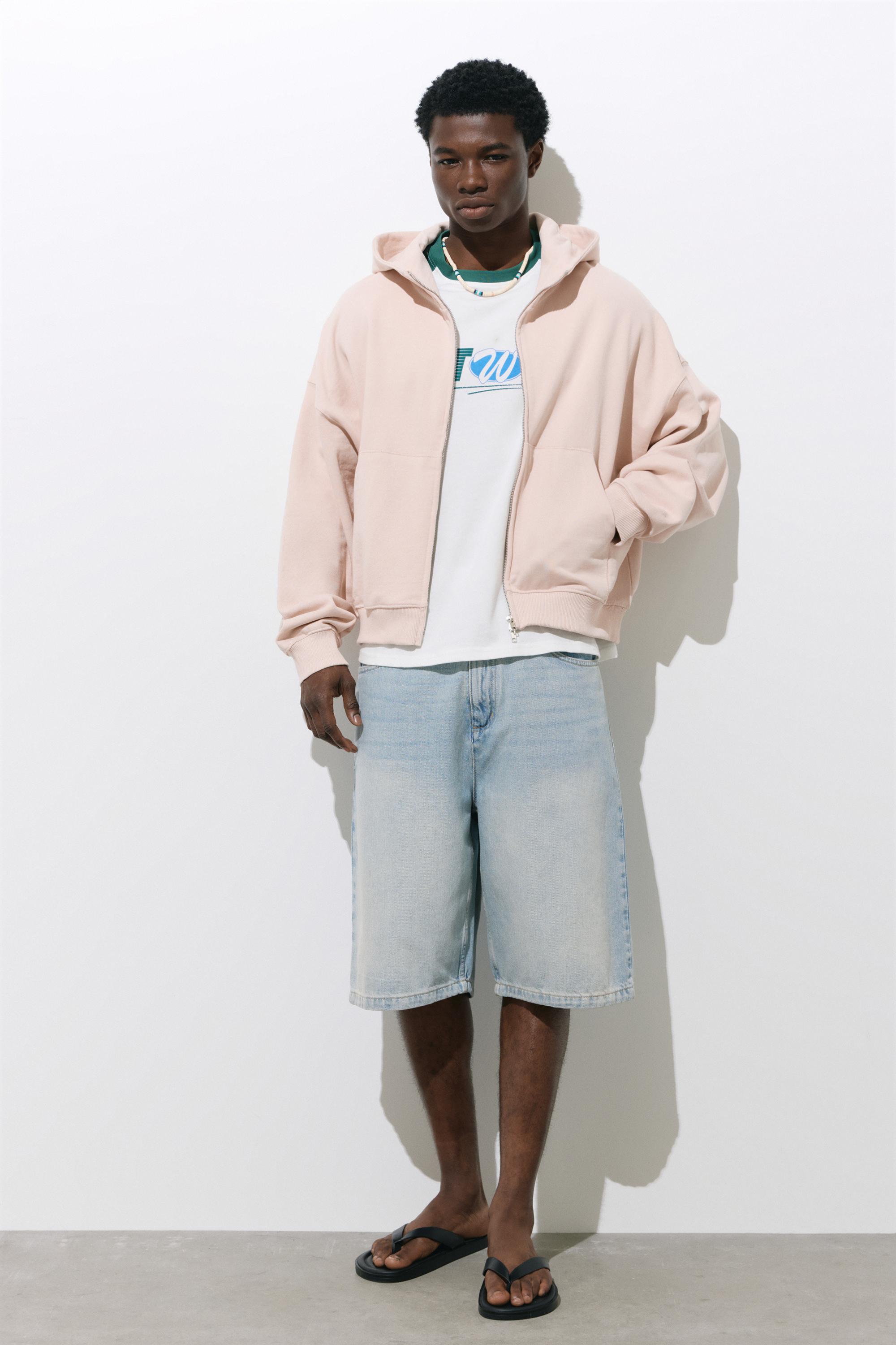 Oversize zip-up hoodie — Pink
