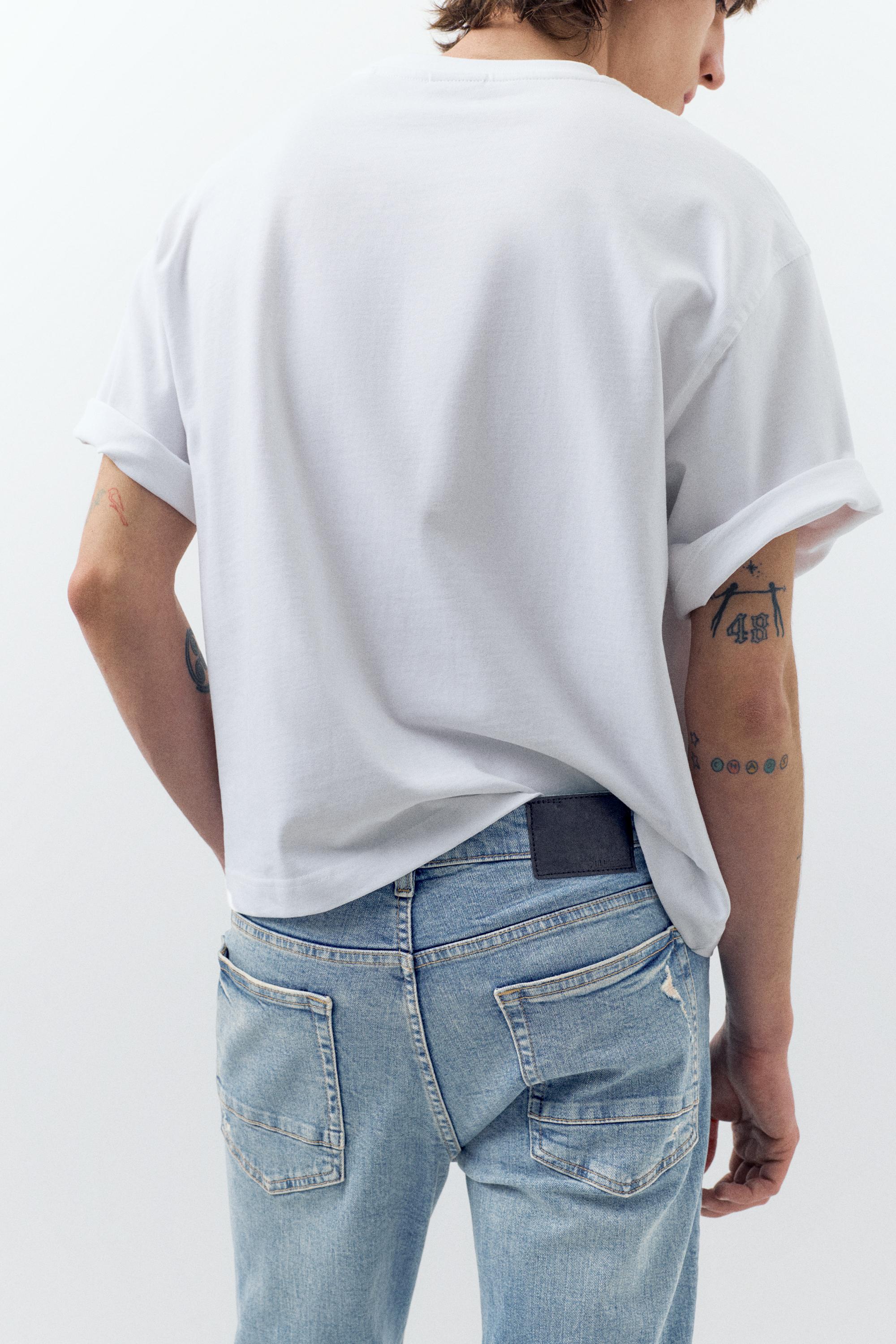 Ripped skinny jeans — Medium blue