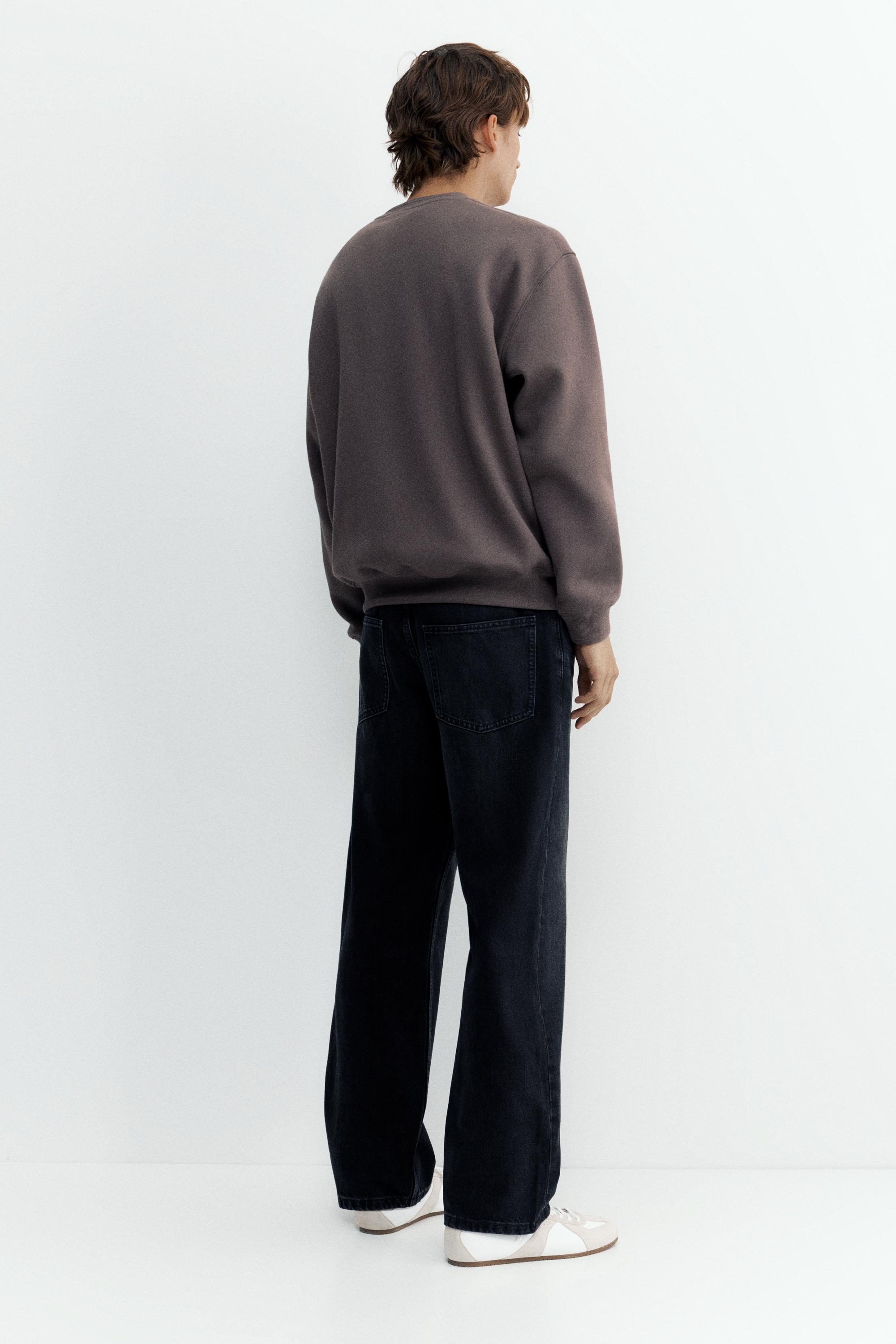 Relaxed fit round neck sweatshirt — Anthracite grey