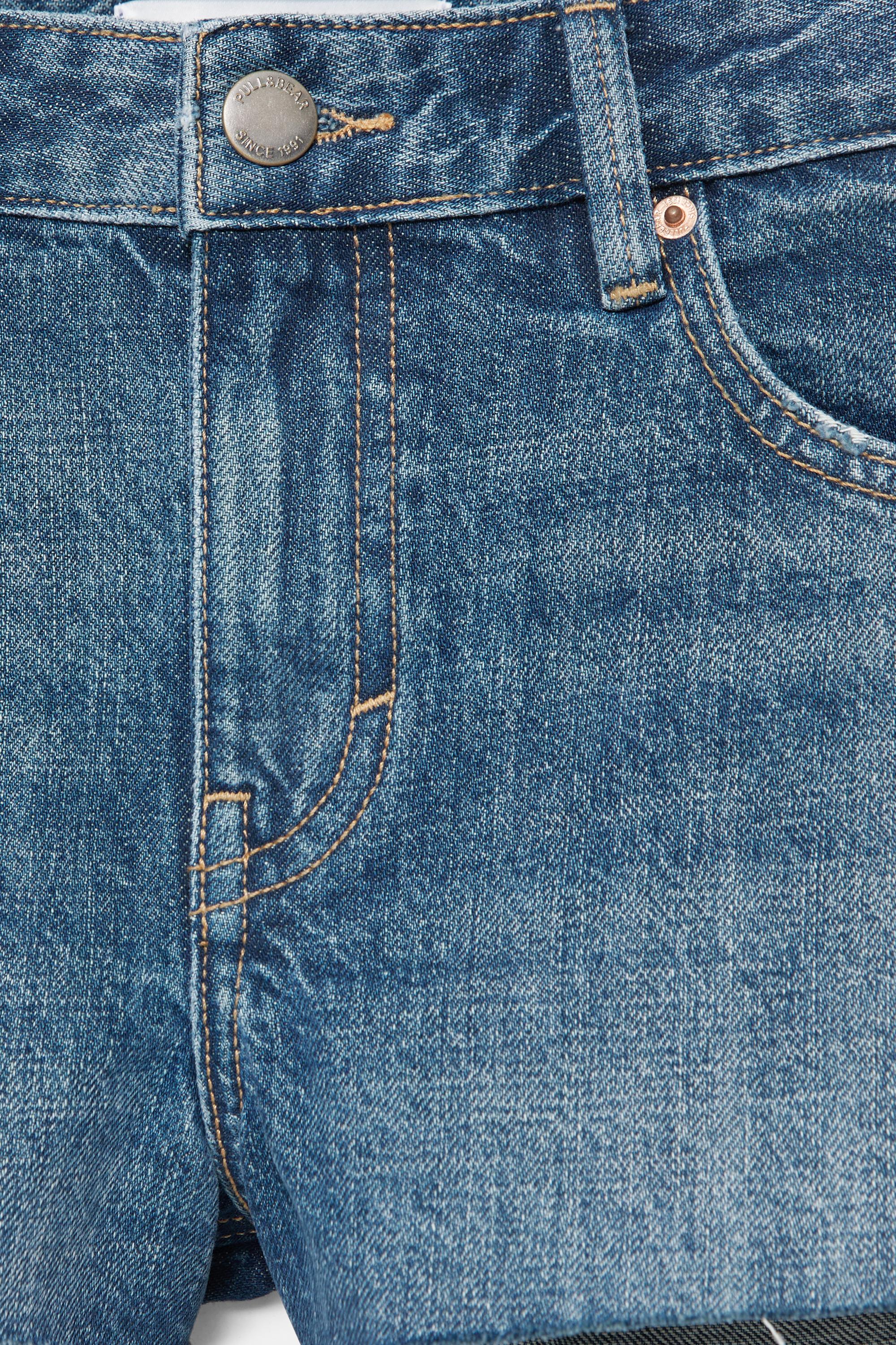 Mini ripped denim shorts — Greenish blue