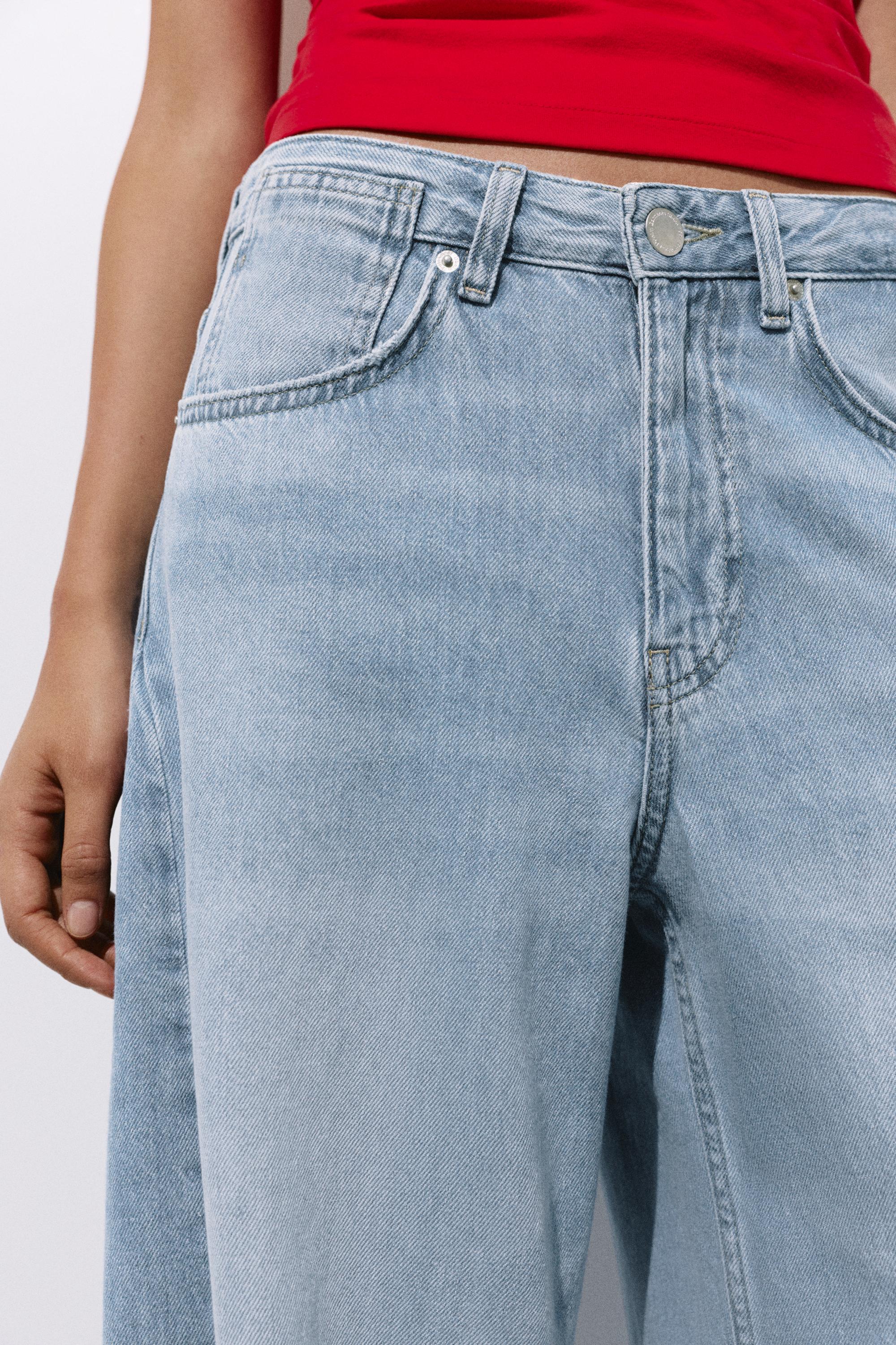 Wide-leg jeans with bows — Pale blue (alternate view)