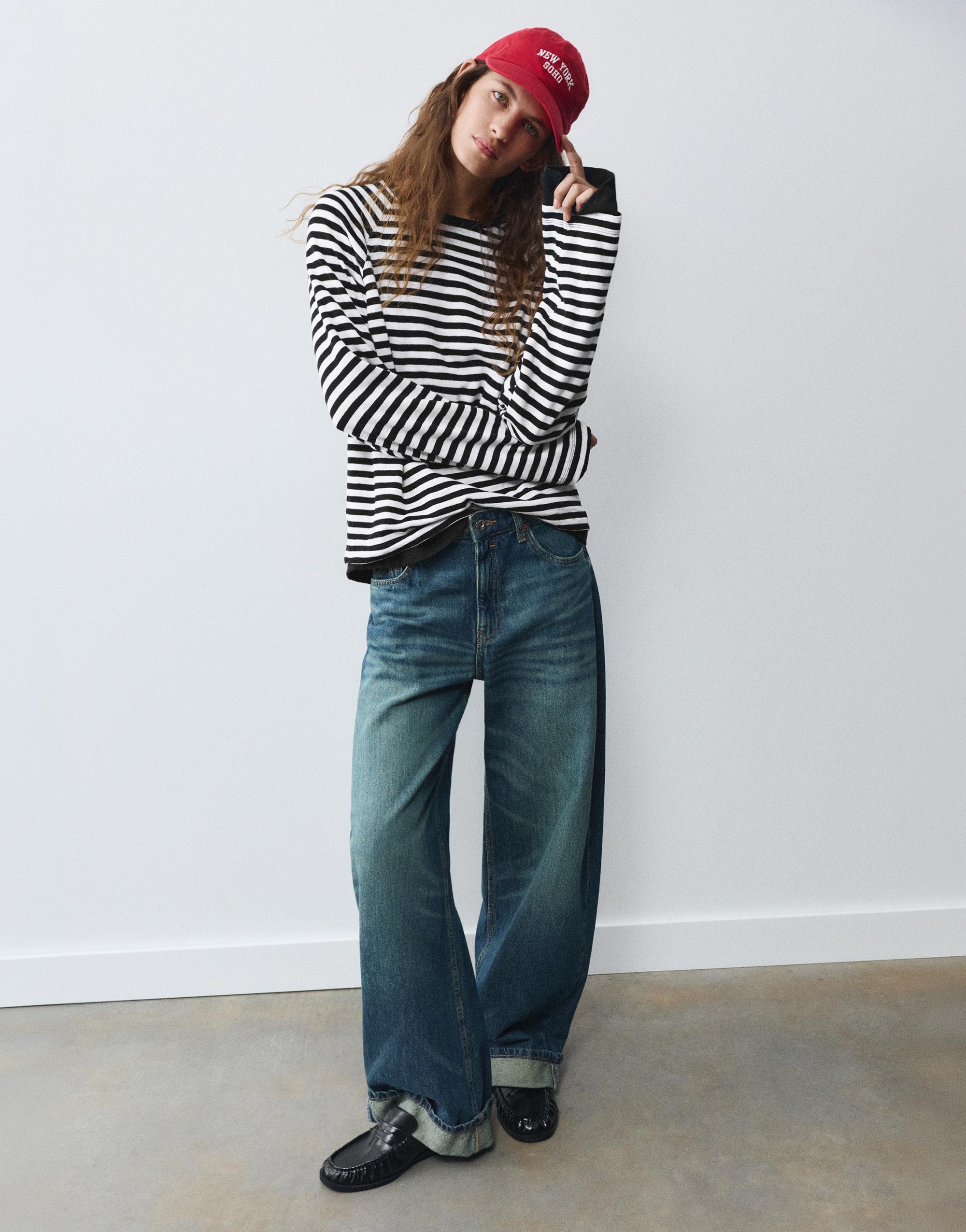 Long sleeve raglan T-shirt — Striped