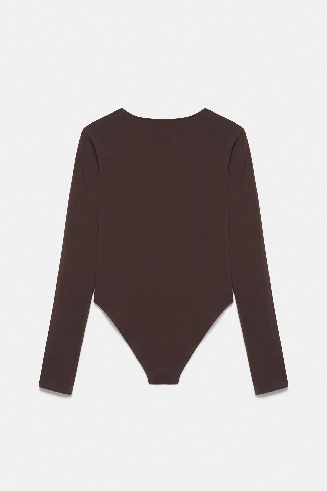 V-neck bodysuit — Brown
