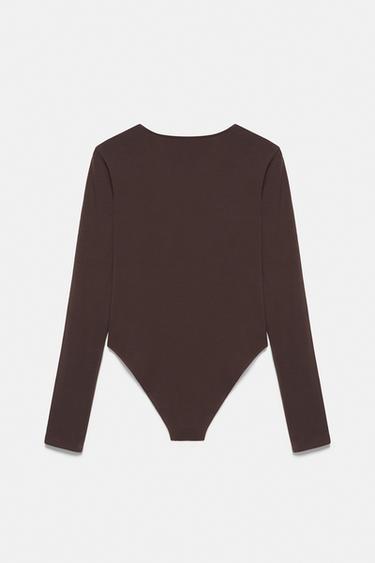 V-neck bodysuit — Brown 6