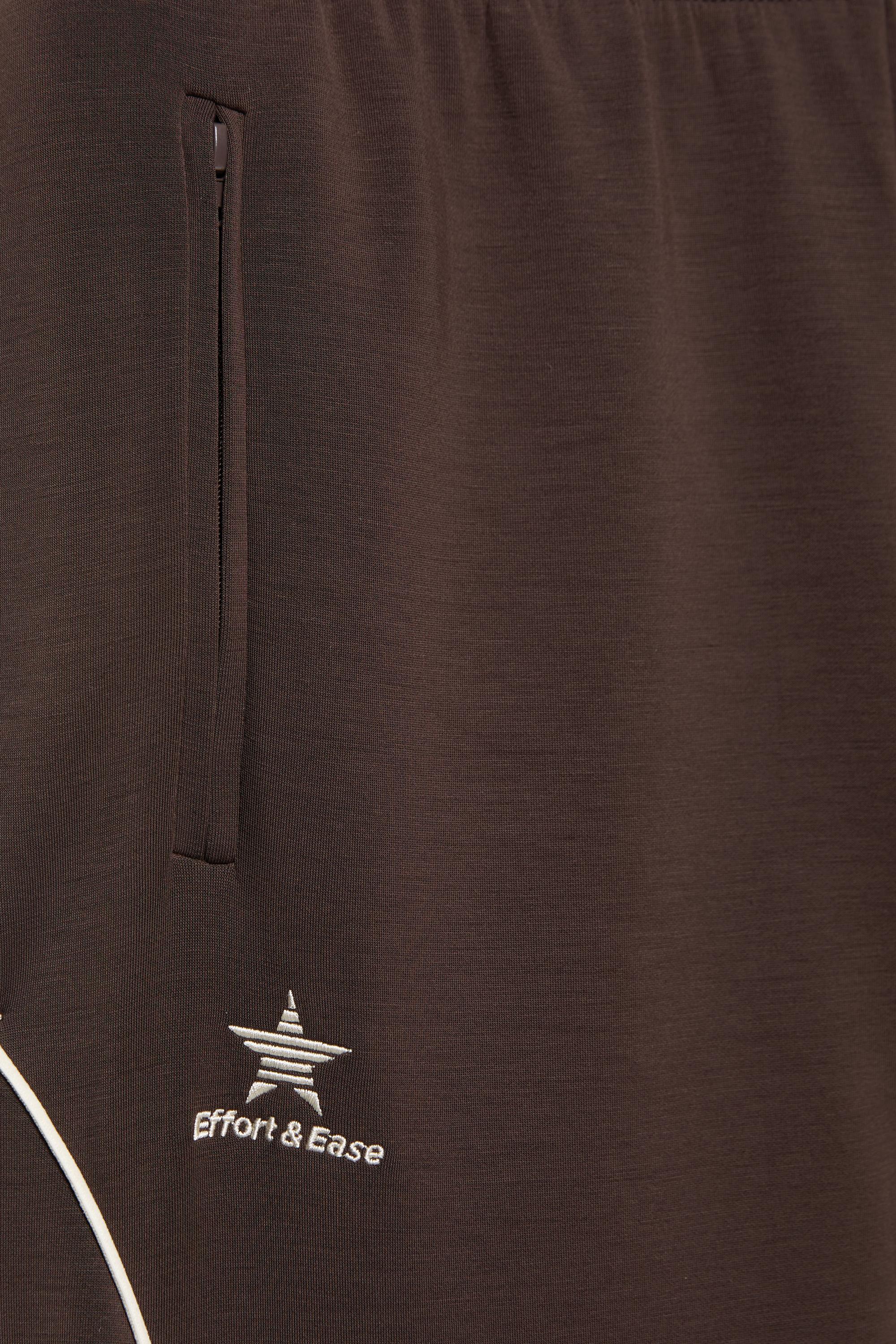 Flowy joggers with piping — Brown