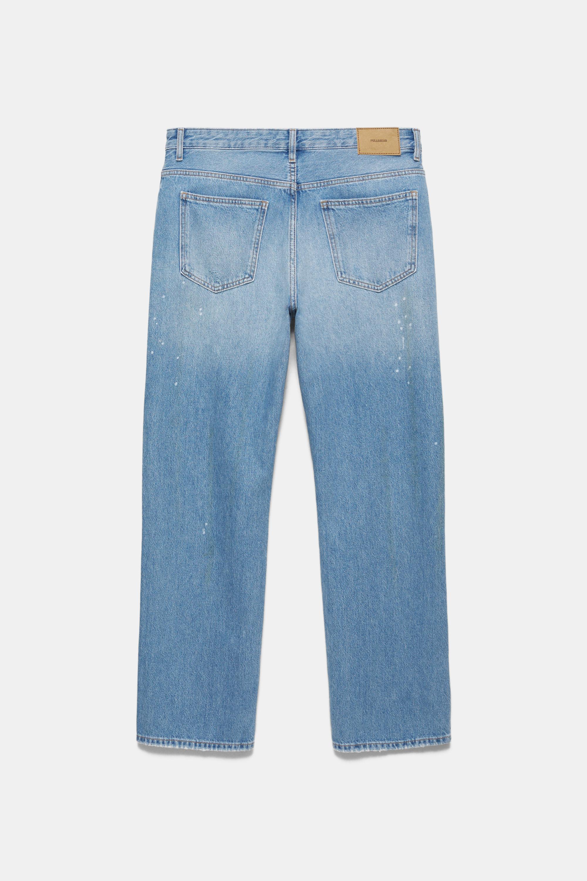 Ripped slim fit bootcut jeans — Pale indigo