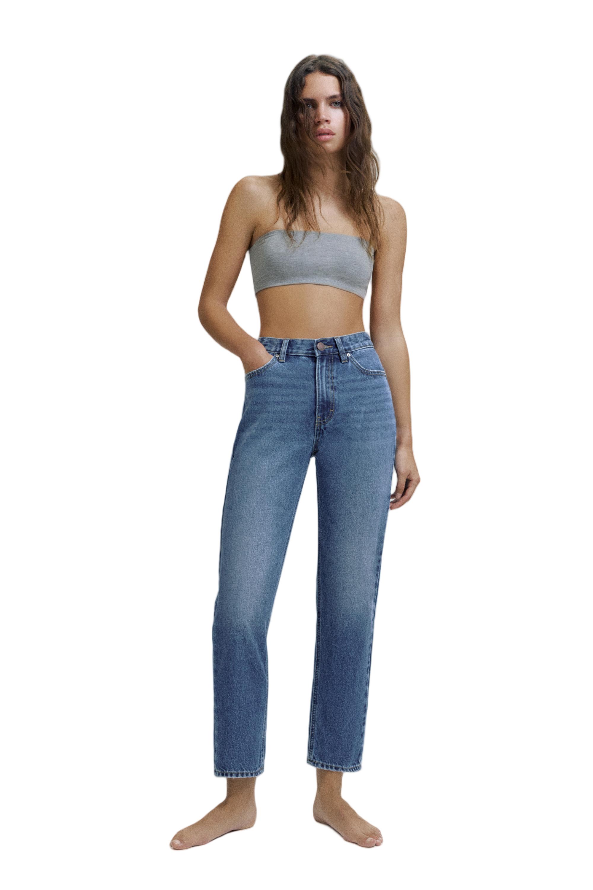 High-waist mom jeans — Dark blue