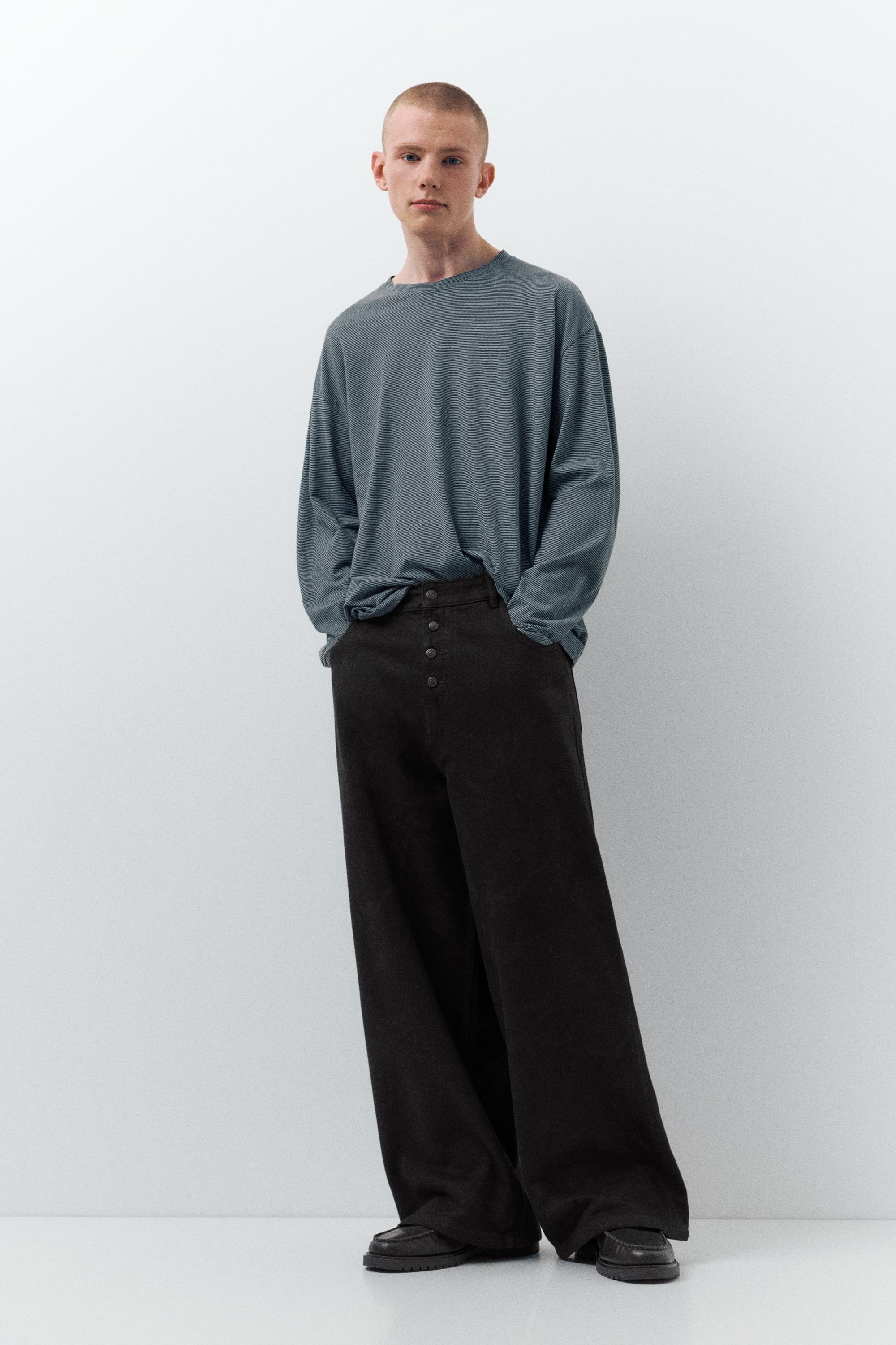 Jeans Baggy Con Stampa Laser