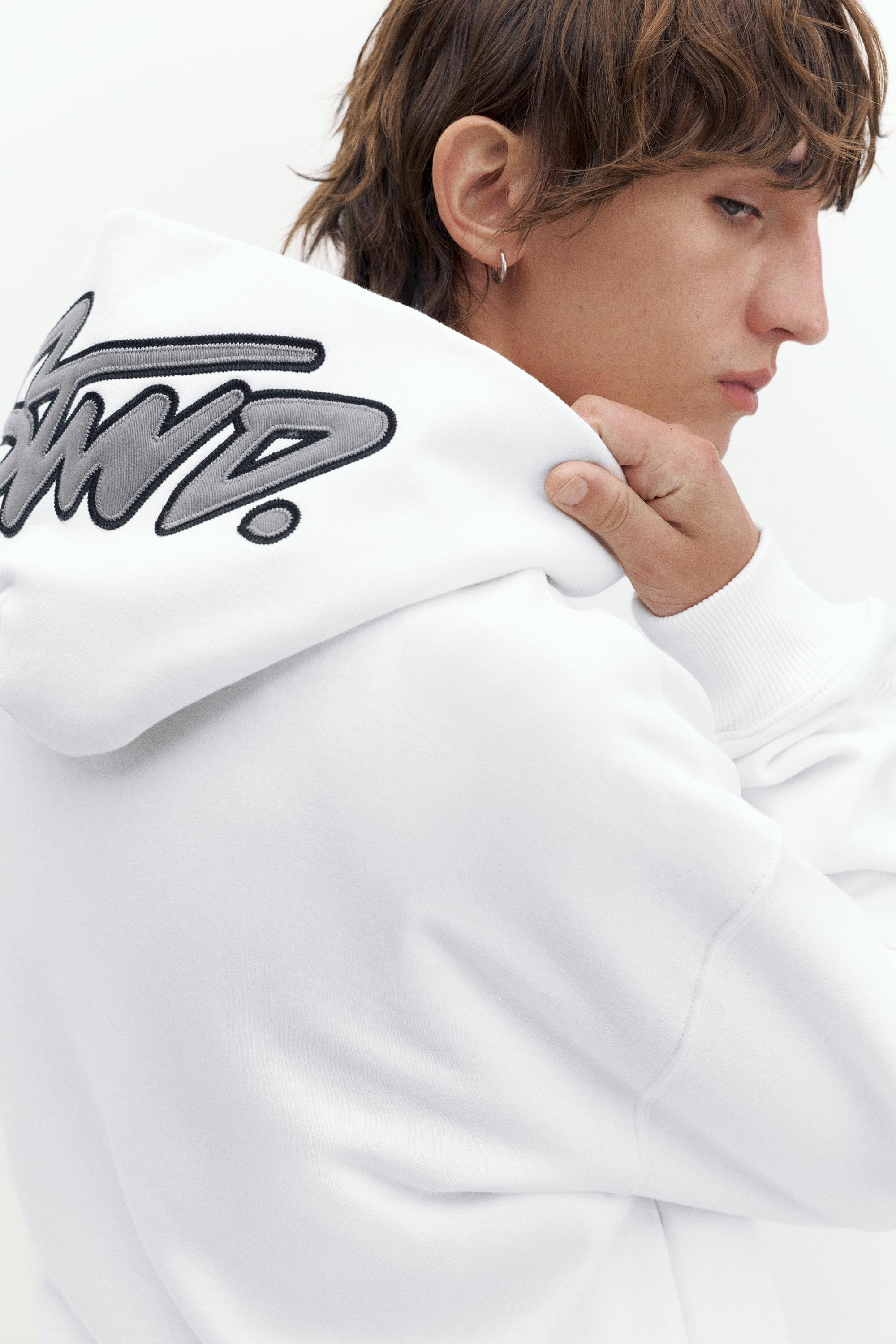 STWD boxy-fit logo hoodie — Off white