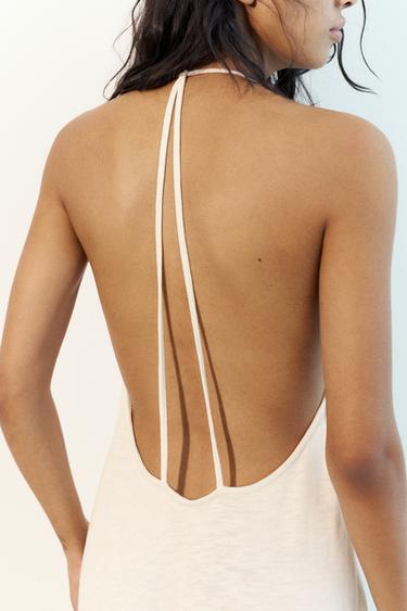 Strappy back midi dress — Ecru 5