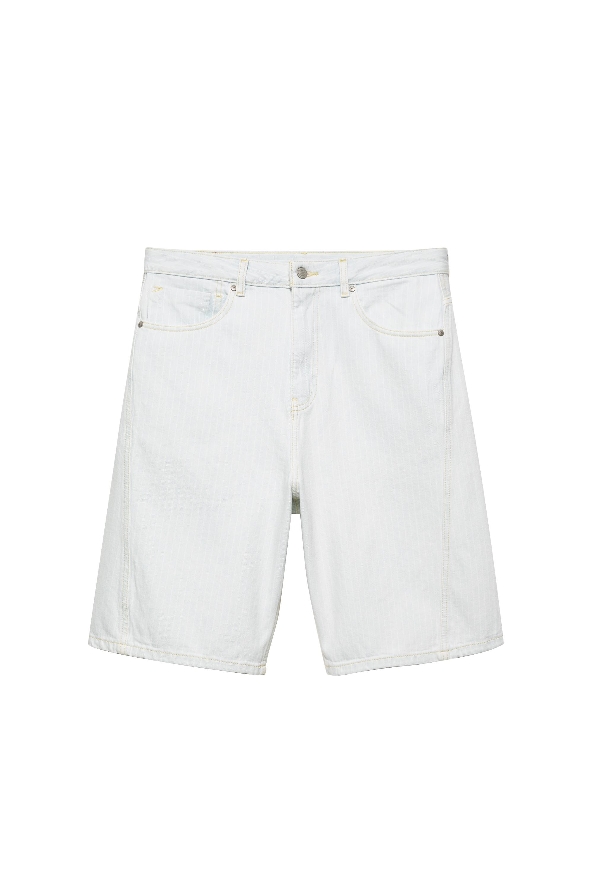 Pull&Bear Dikiş detaylı relaxed fit denim bermuda görsel 2