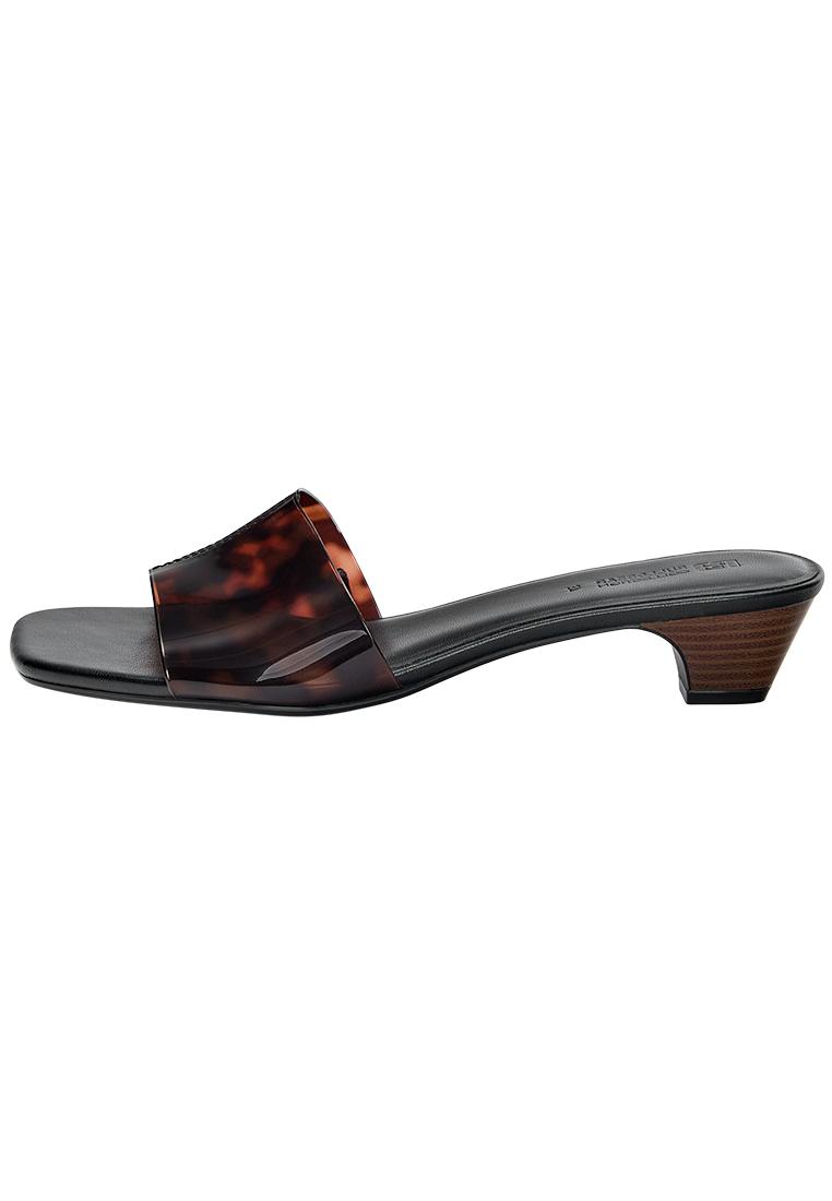 Vinyl mule heeled sandals — Multi-colored