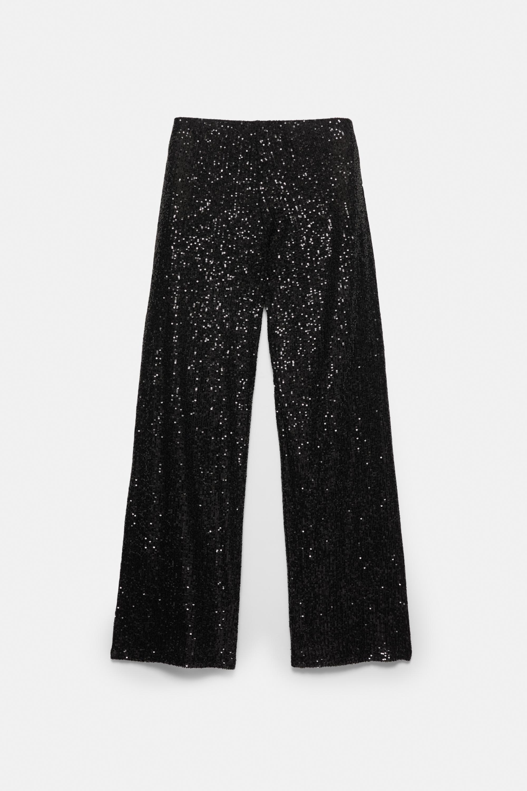 Black sequinned trousers