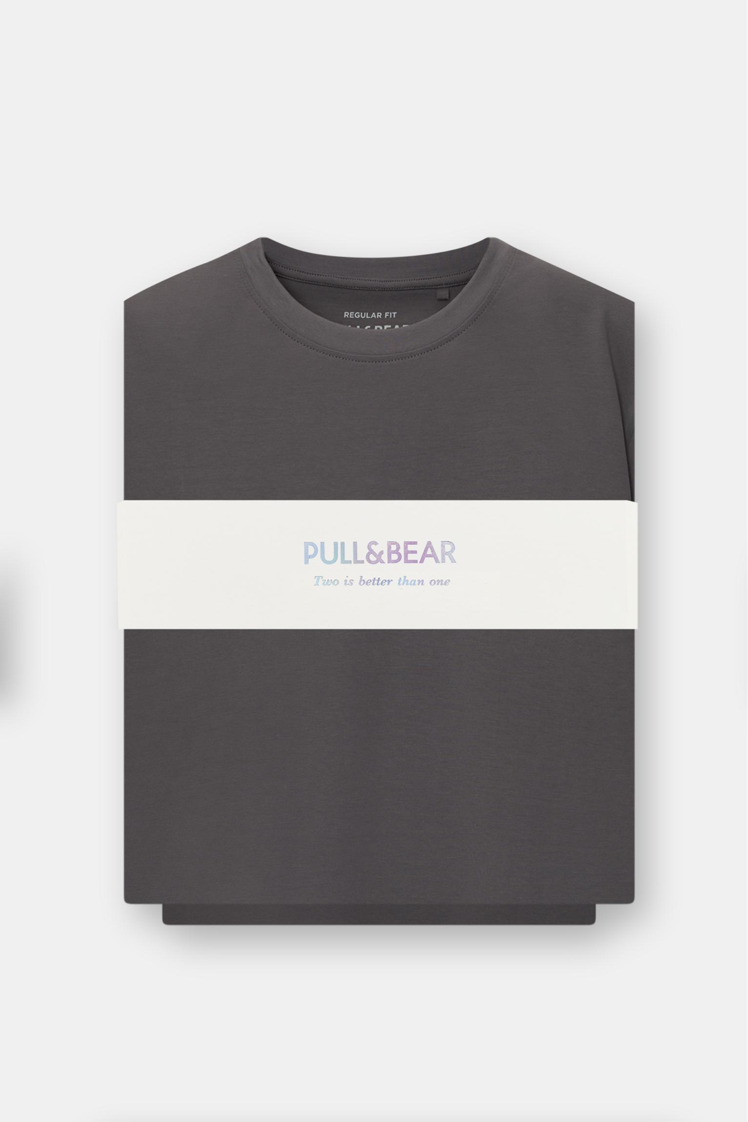 Pack of Bermuda jogger shorts and T-shirt — Anthracite grey