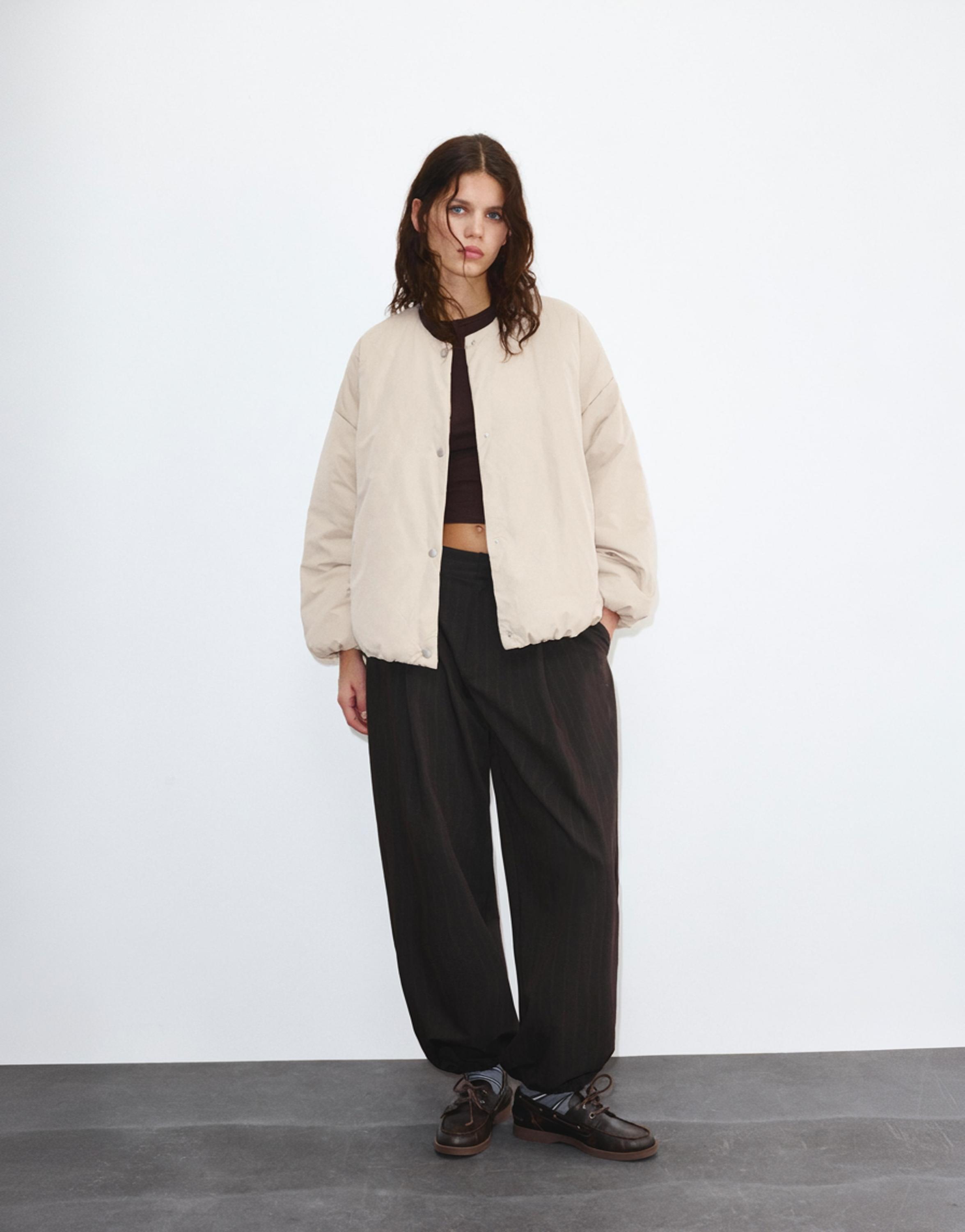 Çıtçıt düğmeli şişme mont - Görsel 20