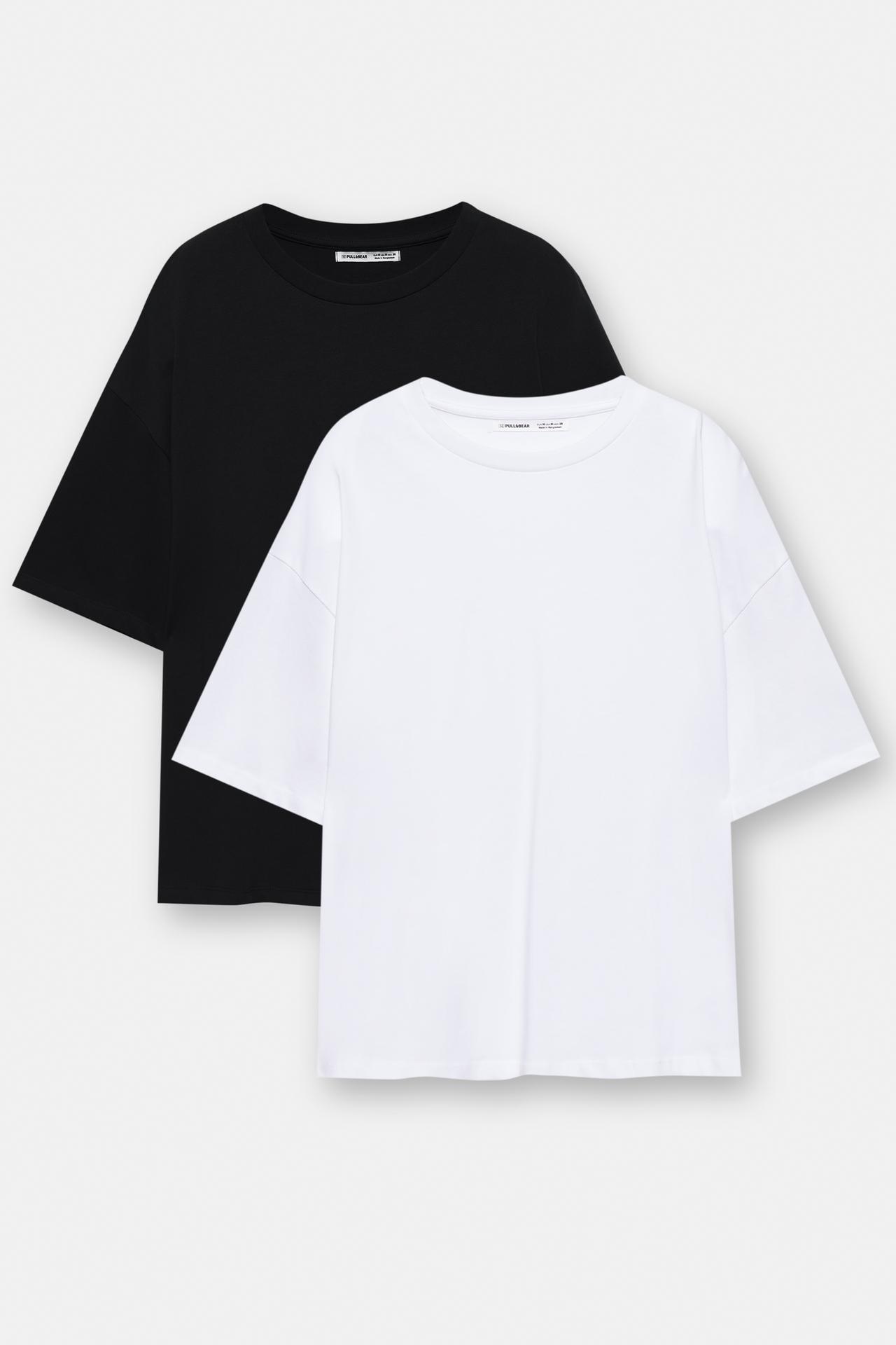 Pack of oversize T-shirts — White/Black