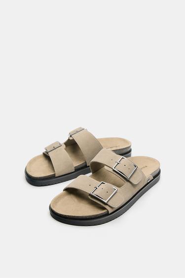 Leather buckle sandals — Ecru 3