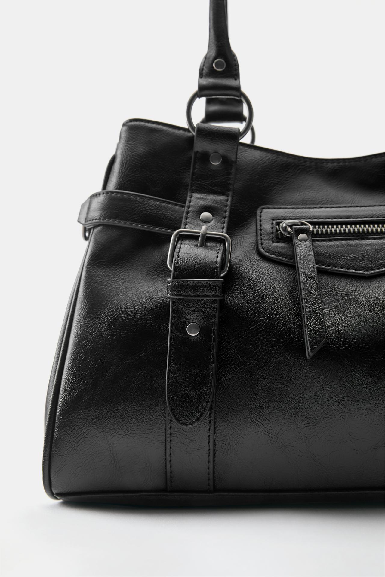 Buckled shopper bag — Black