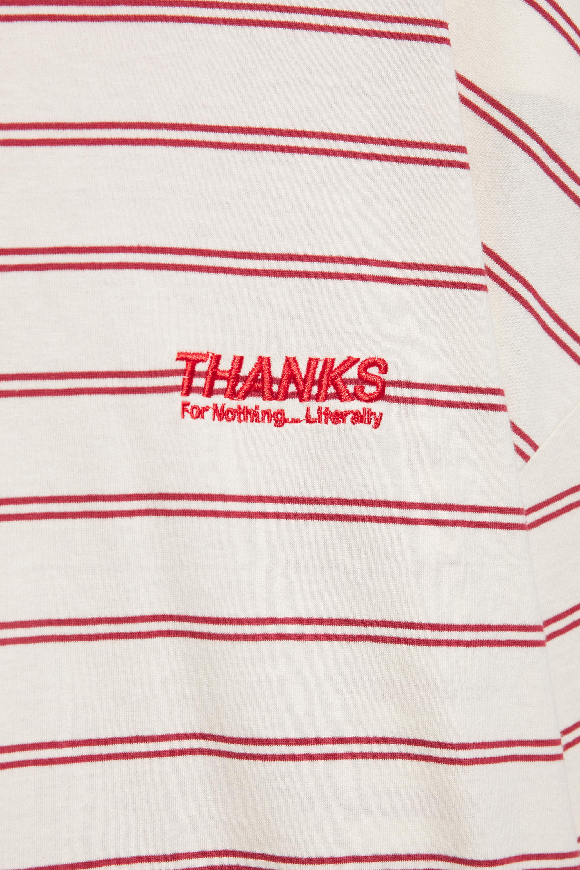 Çizgili ve yazılı t-shirt - Görsel 4