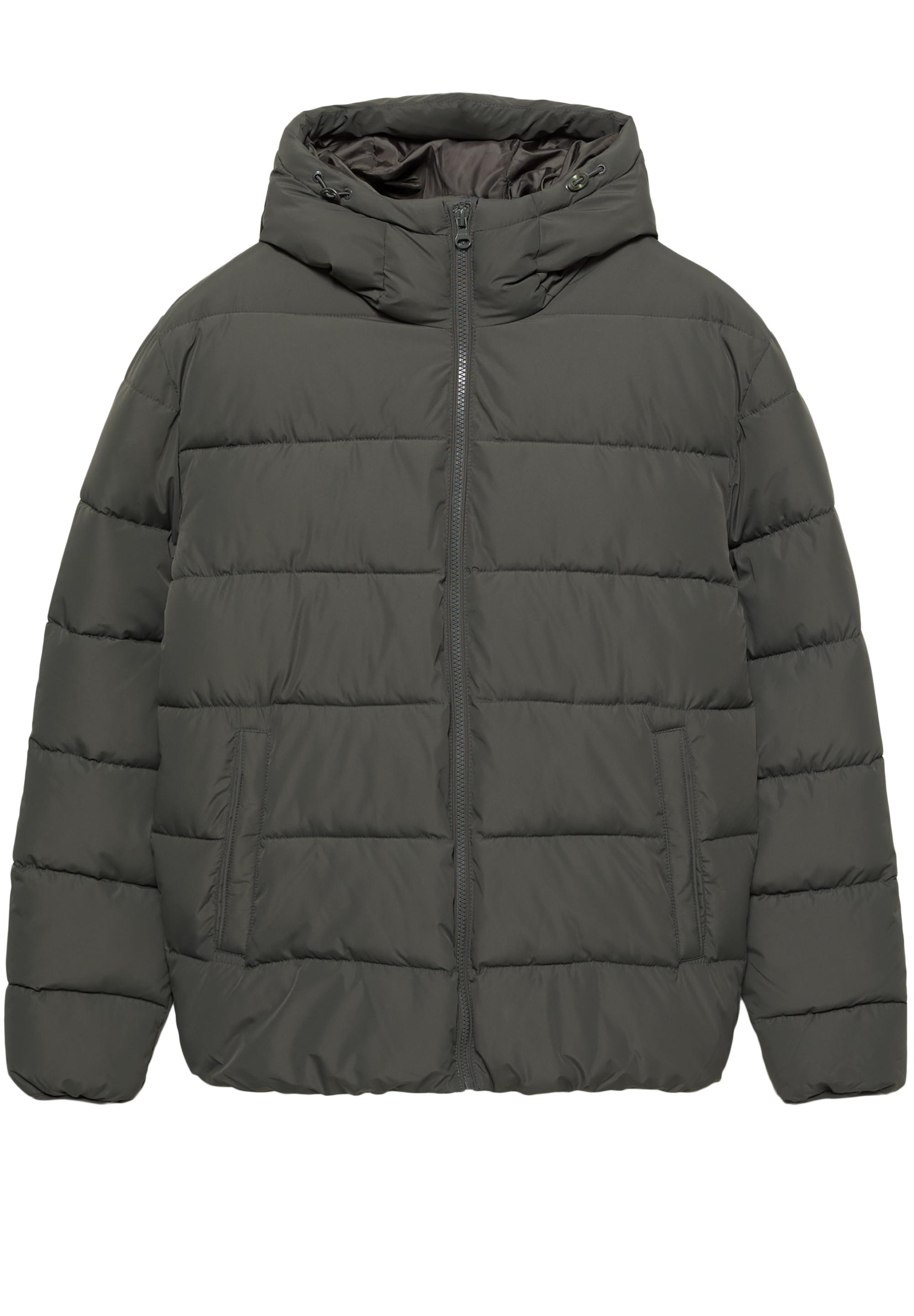 Lightweight puffer jacket with hood — Anthracite grey