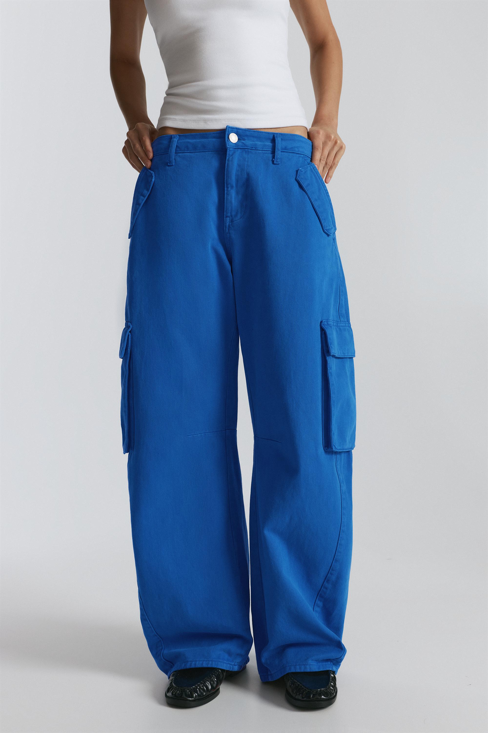 Balloon fit cargo trousers — Ink blue