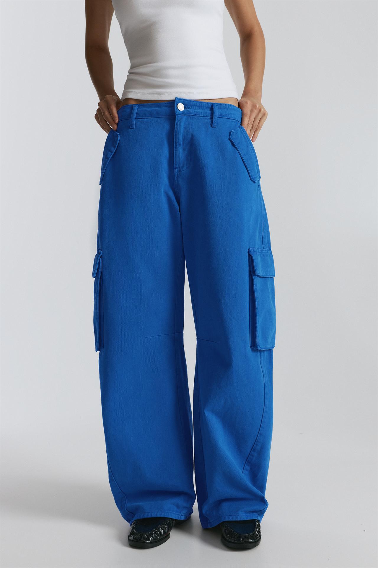 Balloon fit cargo trousers — Ink blue