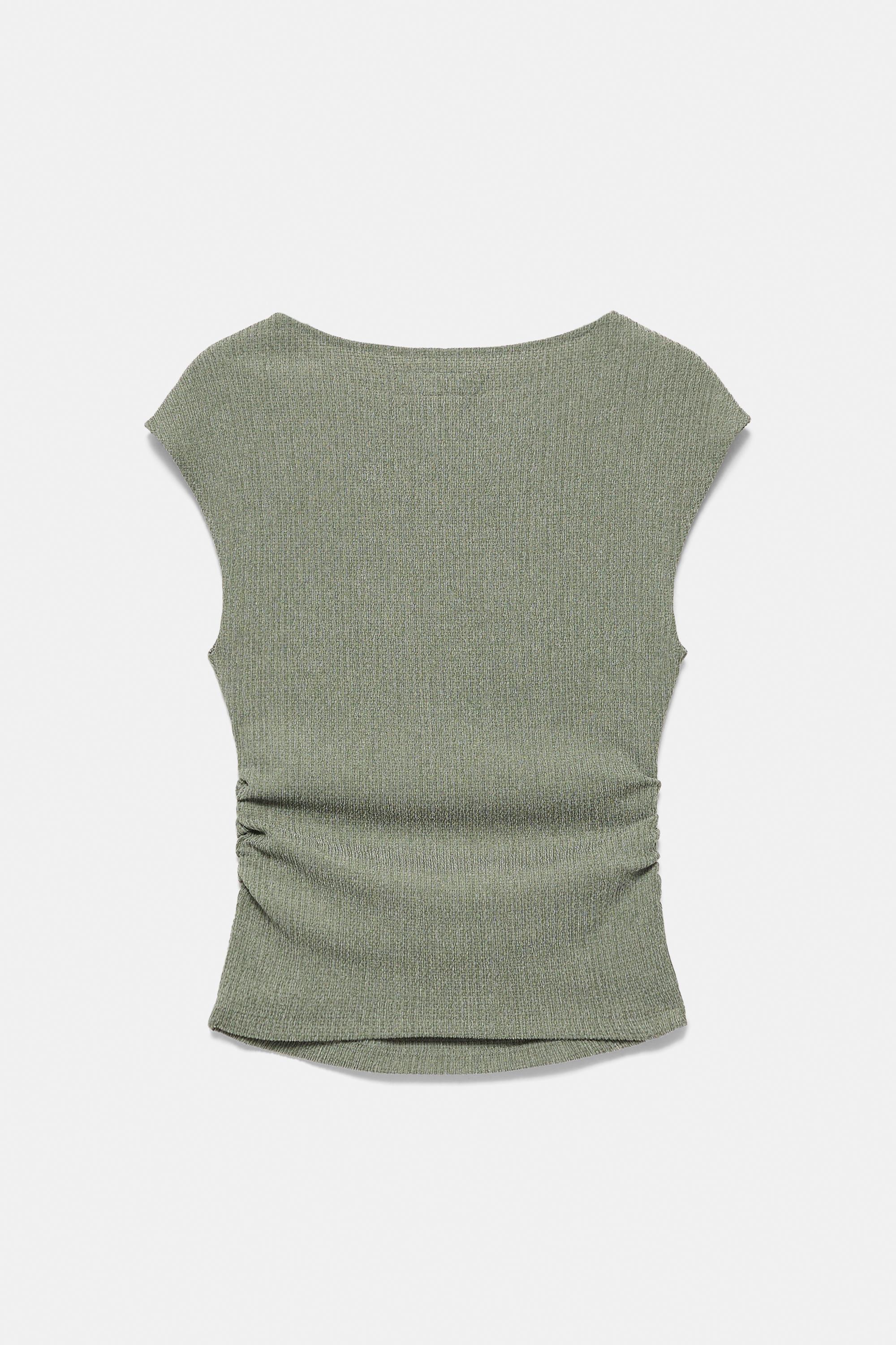 Crepe top — Khaki