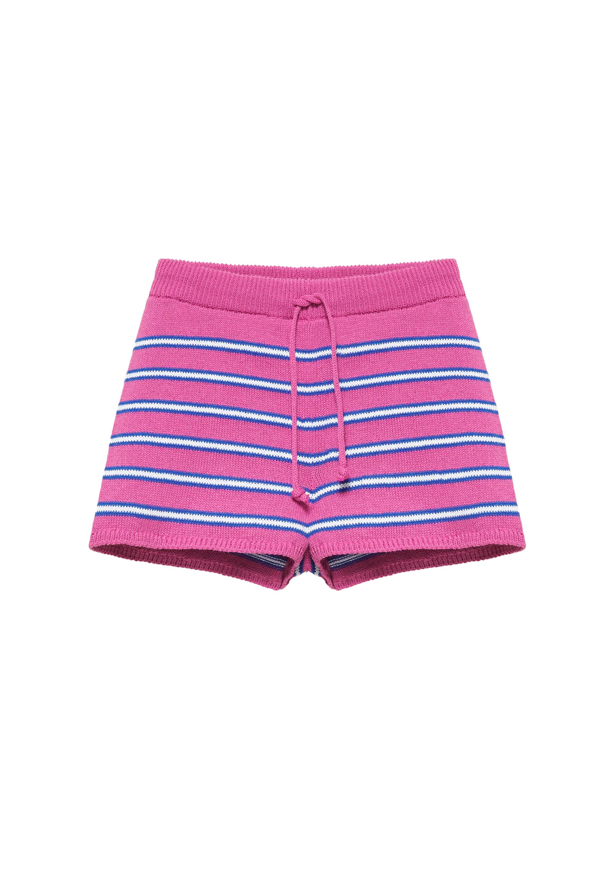Striped knit shorts — Strawberry