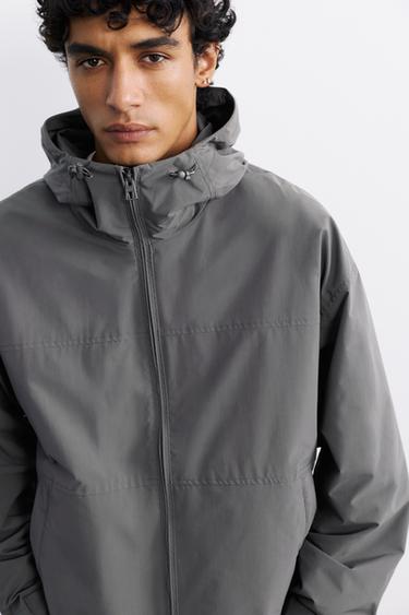 Lightweight hooded raincoat — Anthracite grey 1