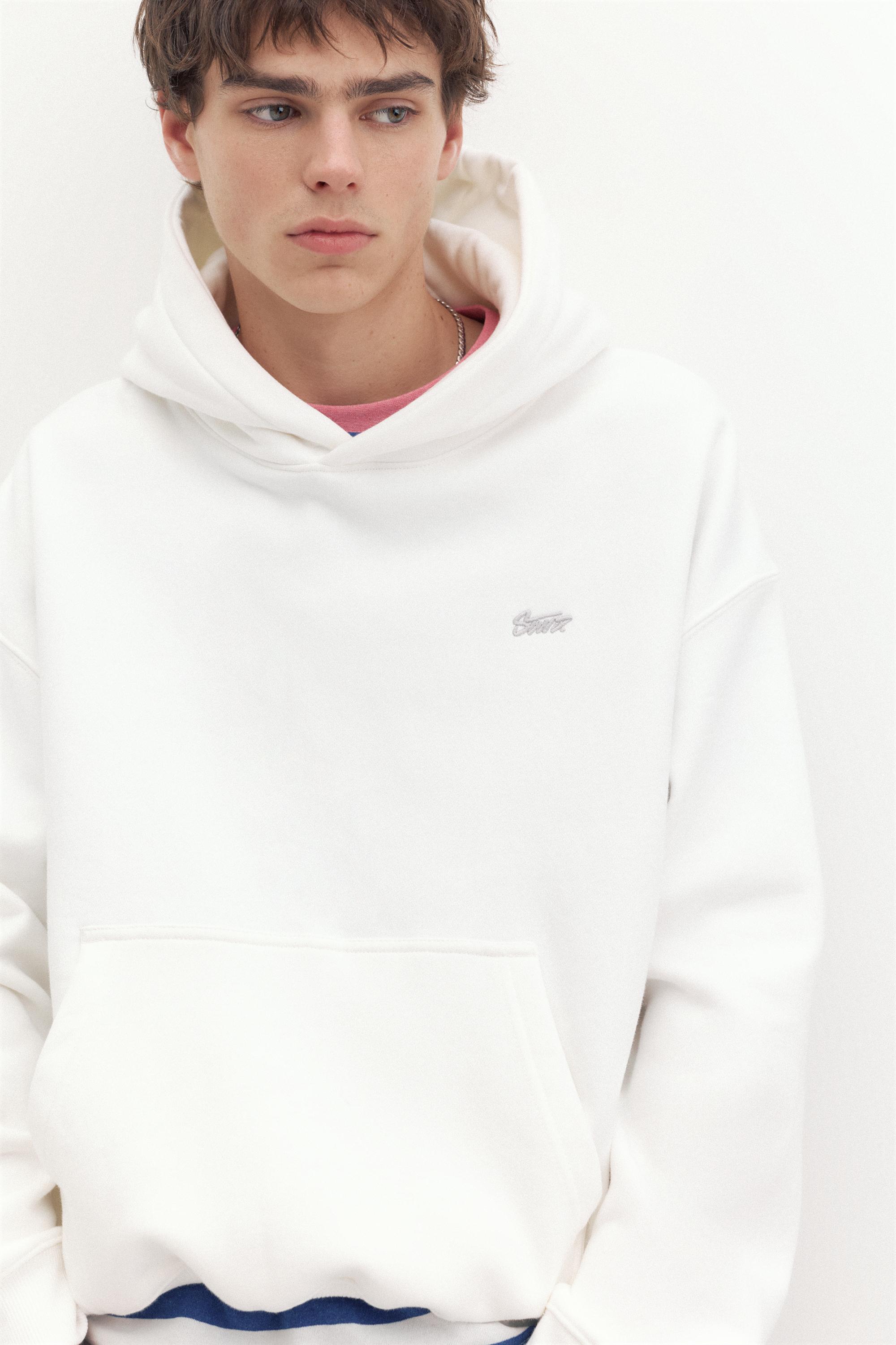 STWD logo boxy hoodie — Off white