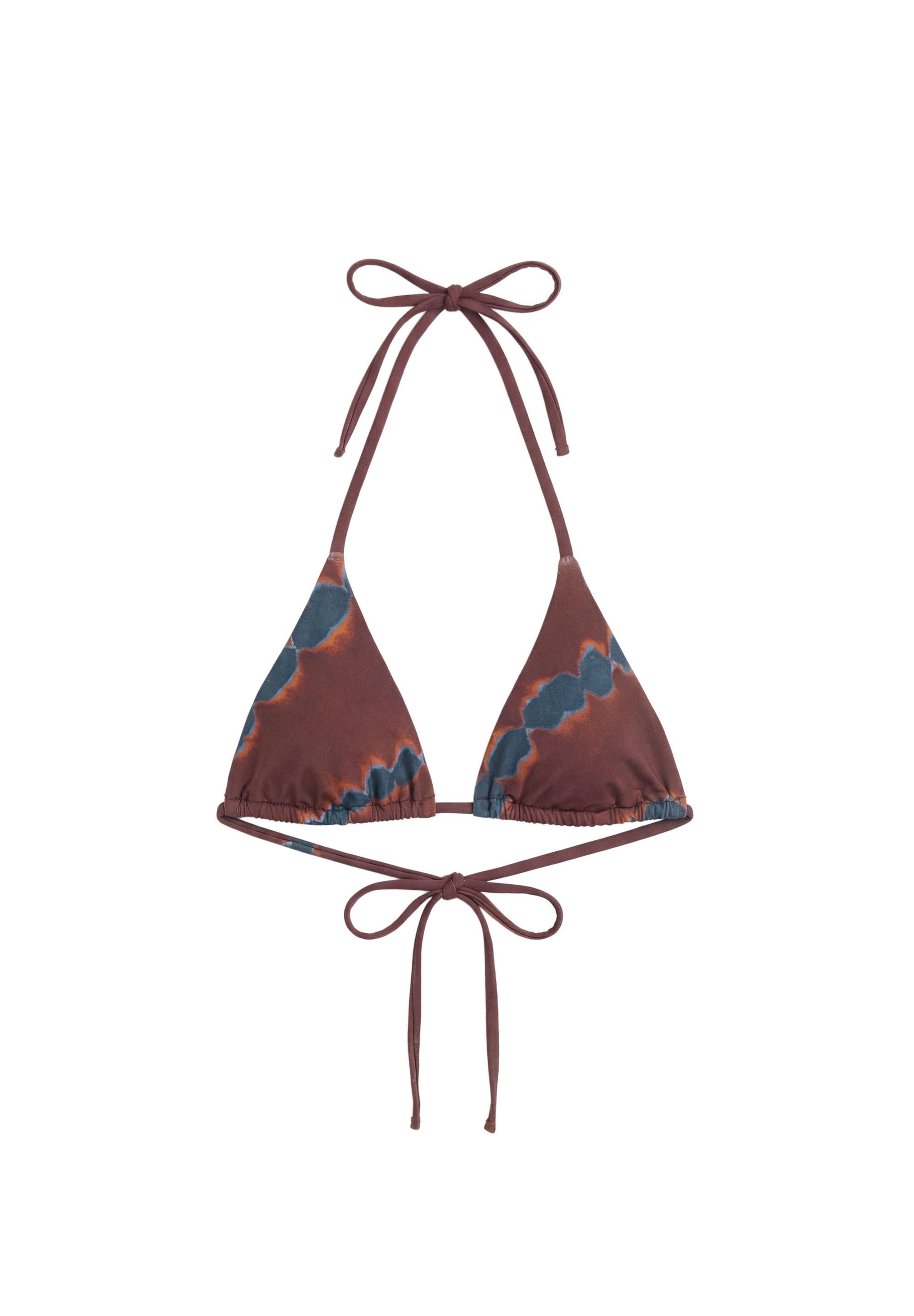 Triangle tie-dye bikini top — Brown
