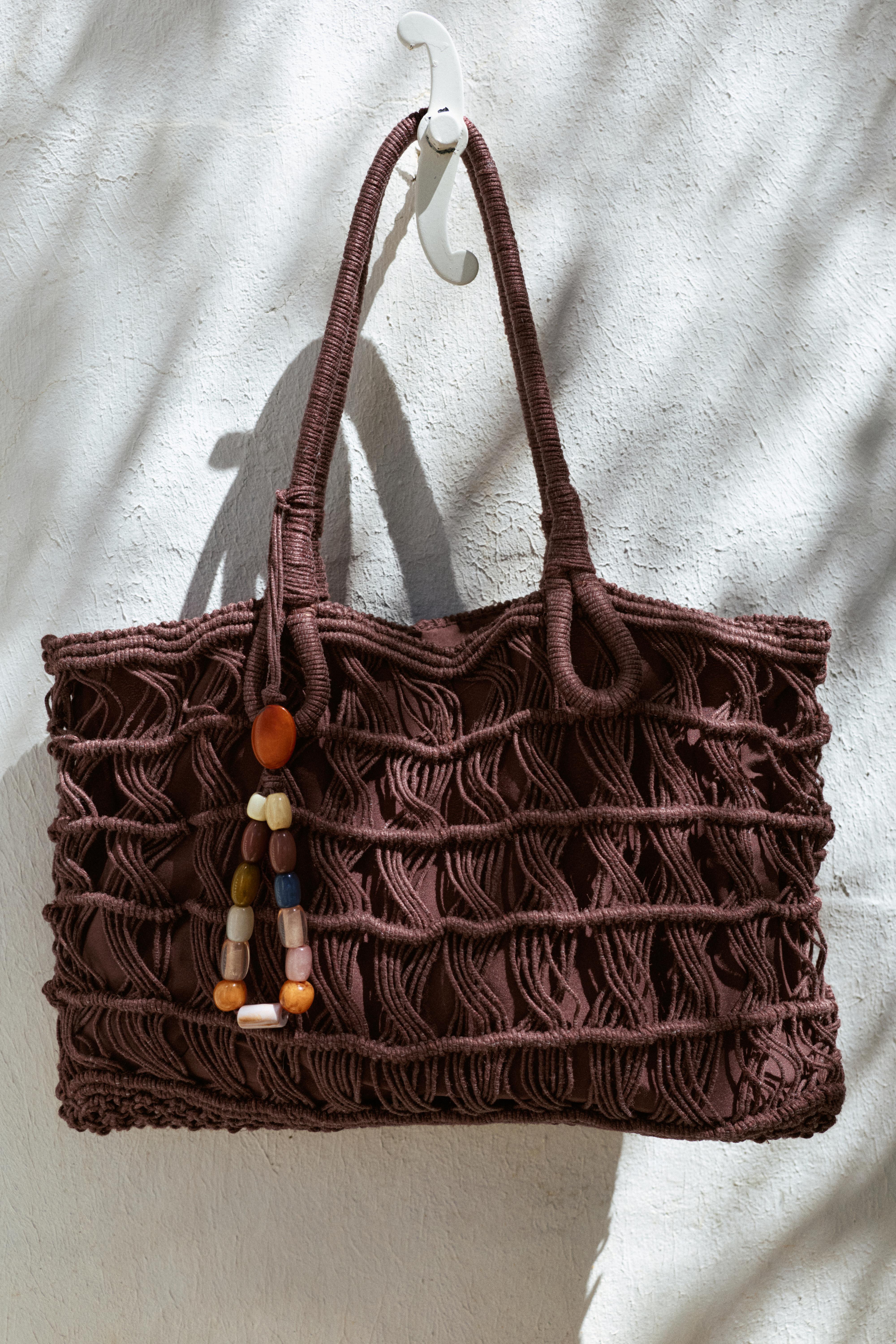 Embellished tote bag — Brown