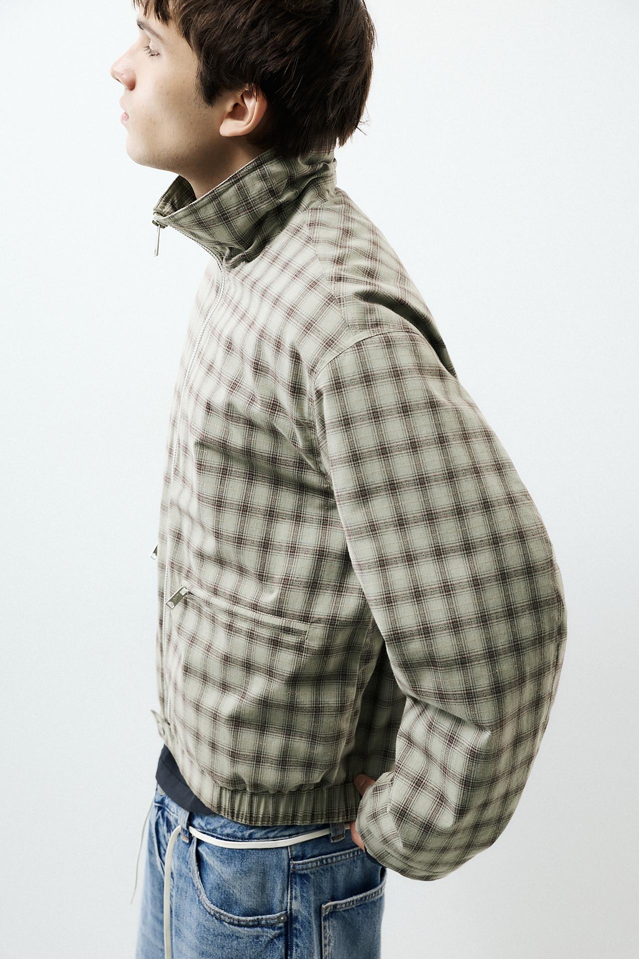 Check jacket — Pale green