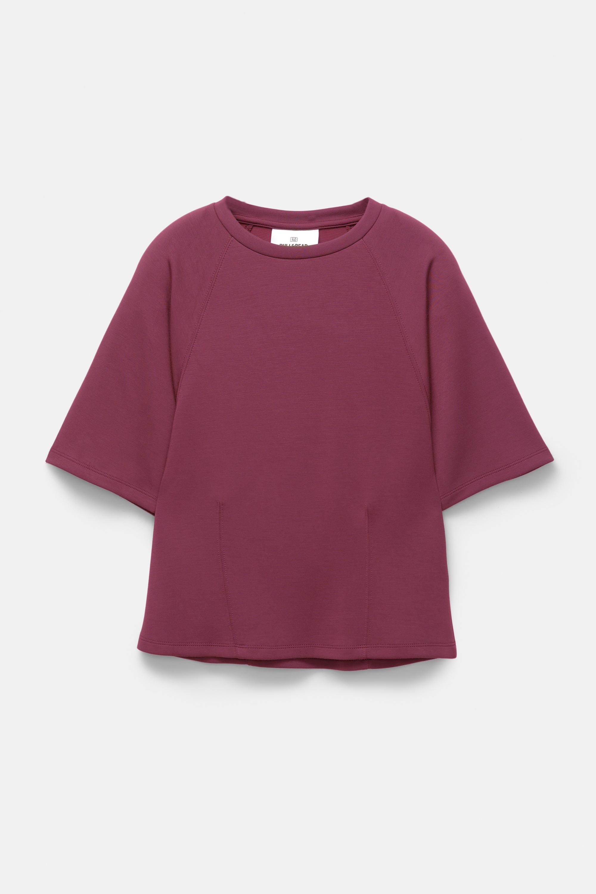 Soft touch short sleeve sweatshirt — Eggplant