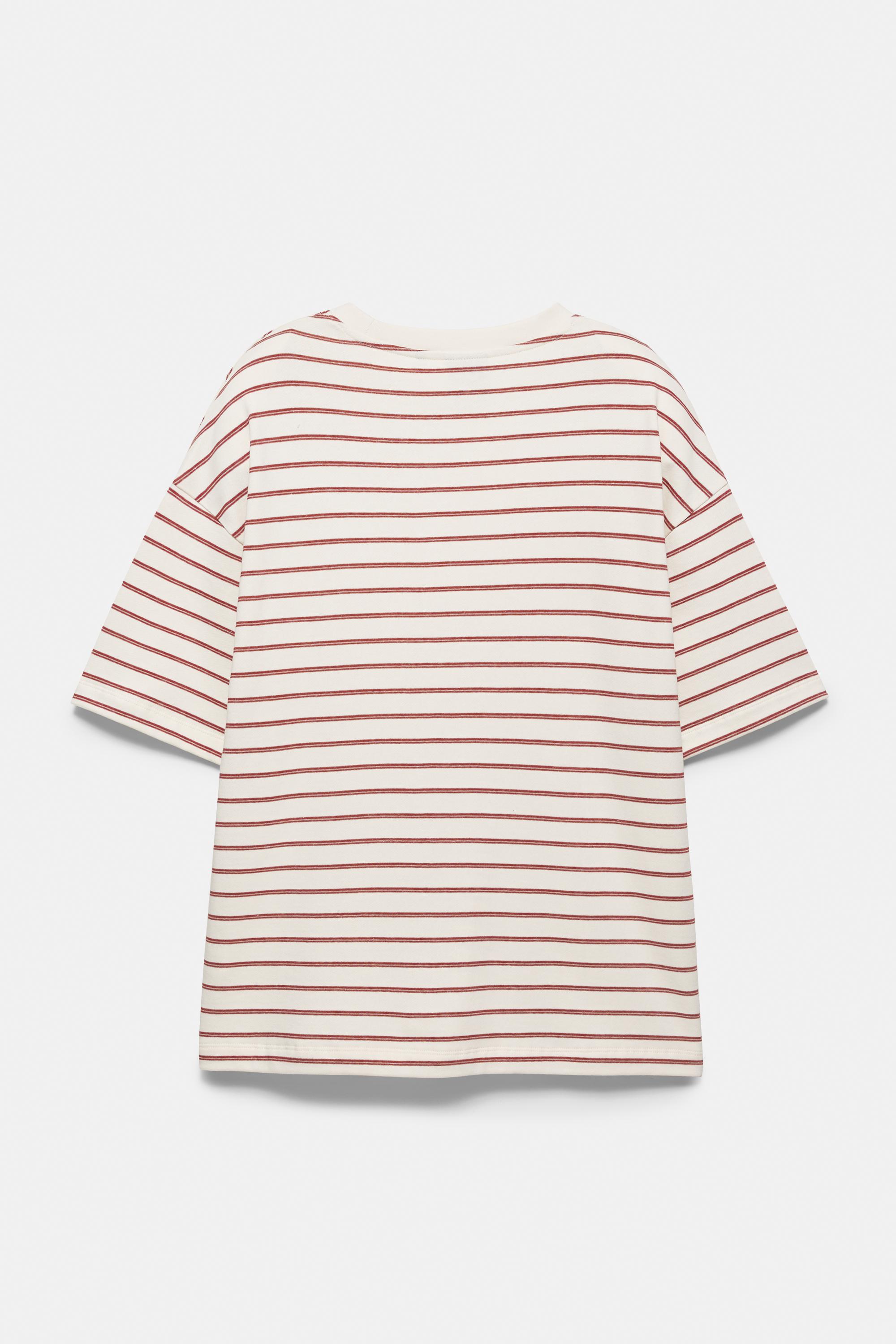 Striped boxy-fit T-shirt — Off white