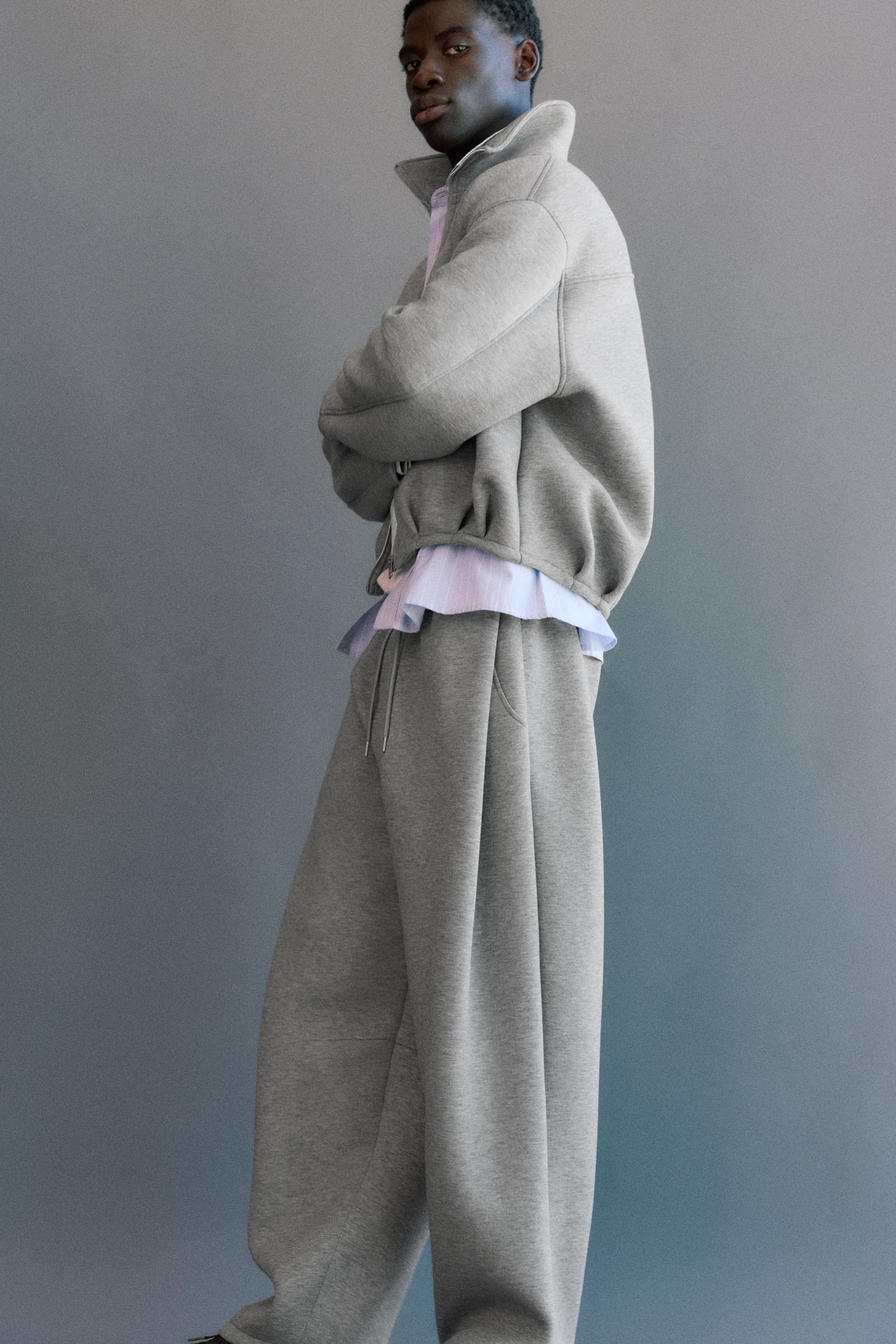 Relaxed fit sweatpants — Grey marl