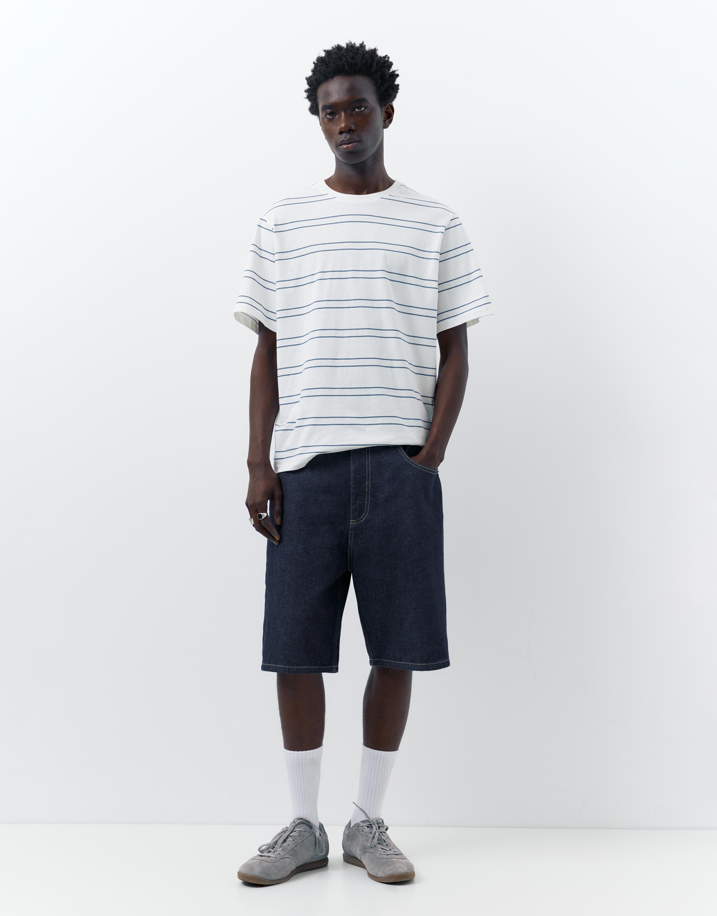 Baggy denim Bermuda shorts — Navy