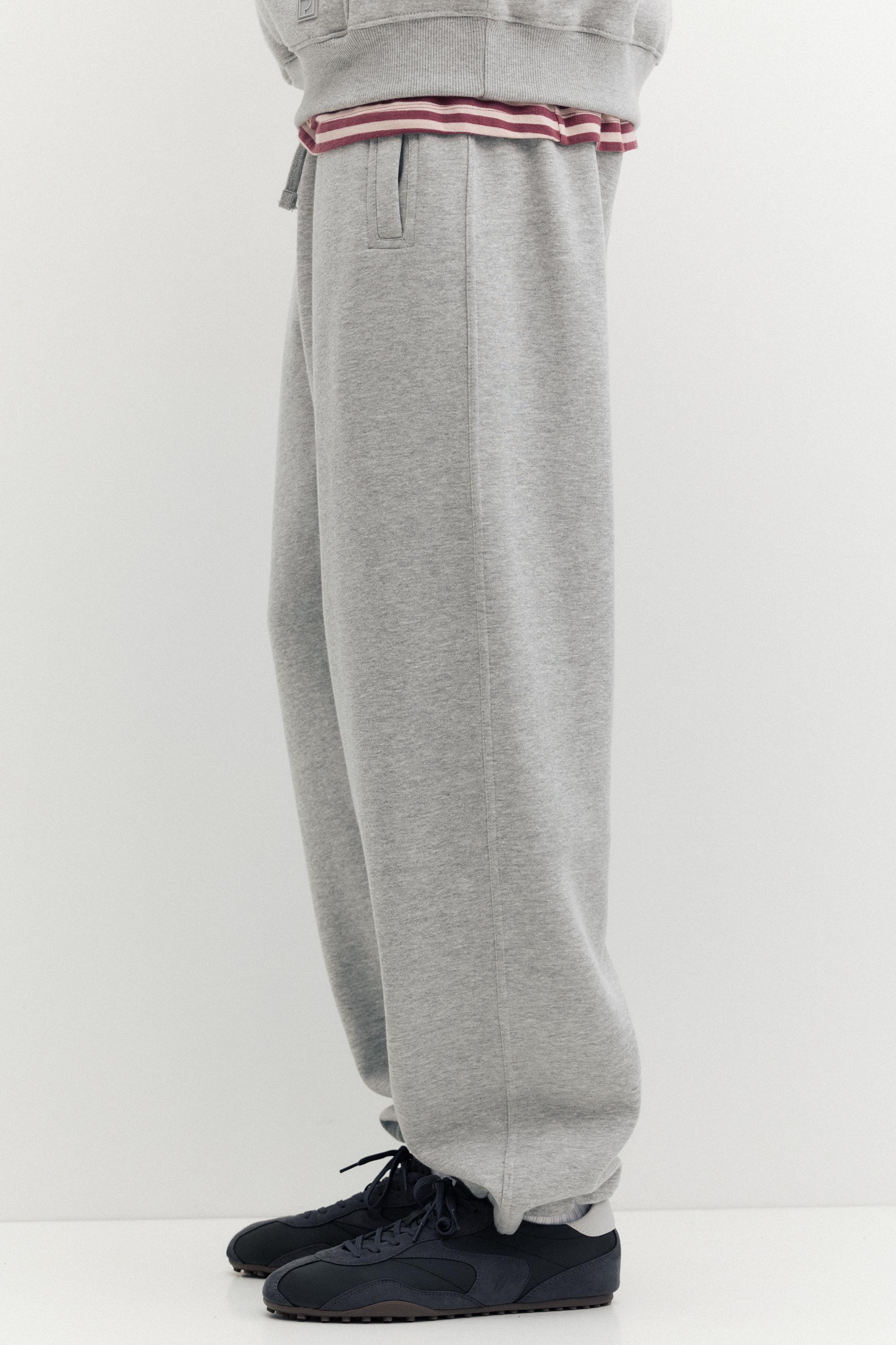 Baggy joggers — Grey marl