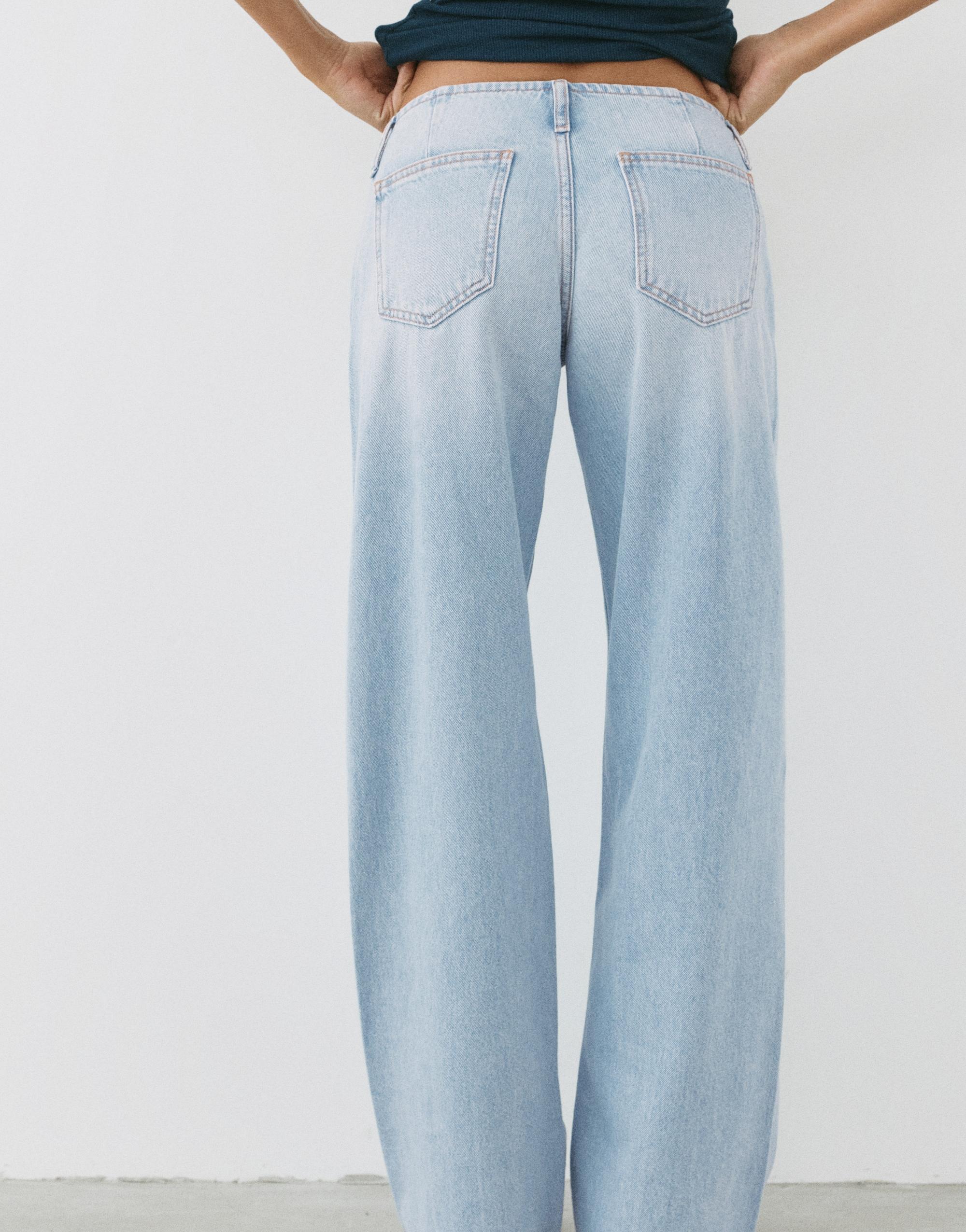 Low-rise straight-leg jeans — Pale blue