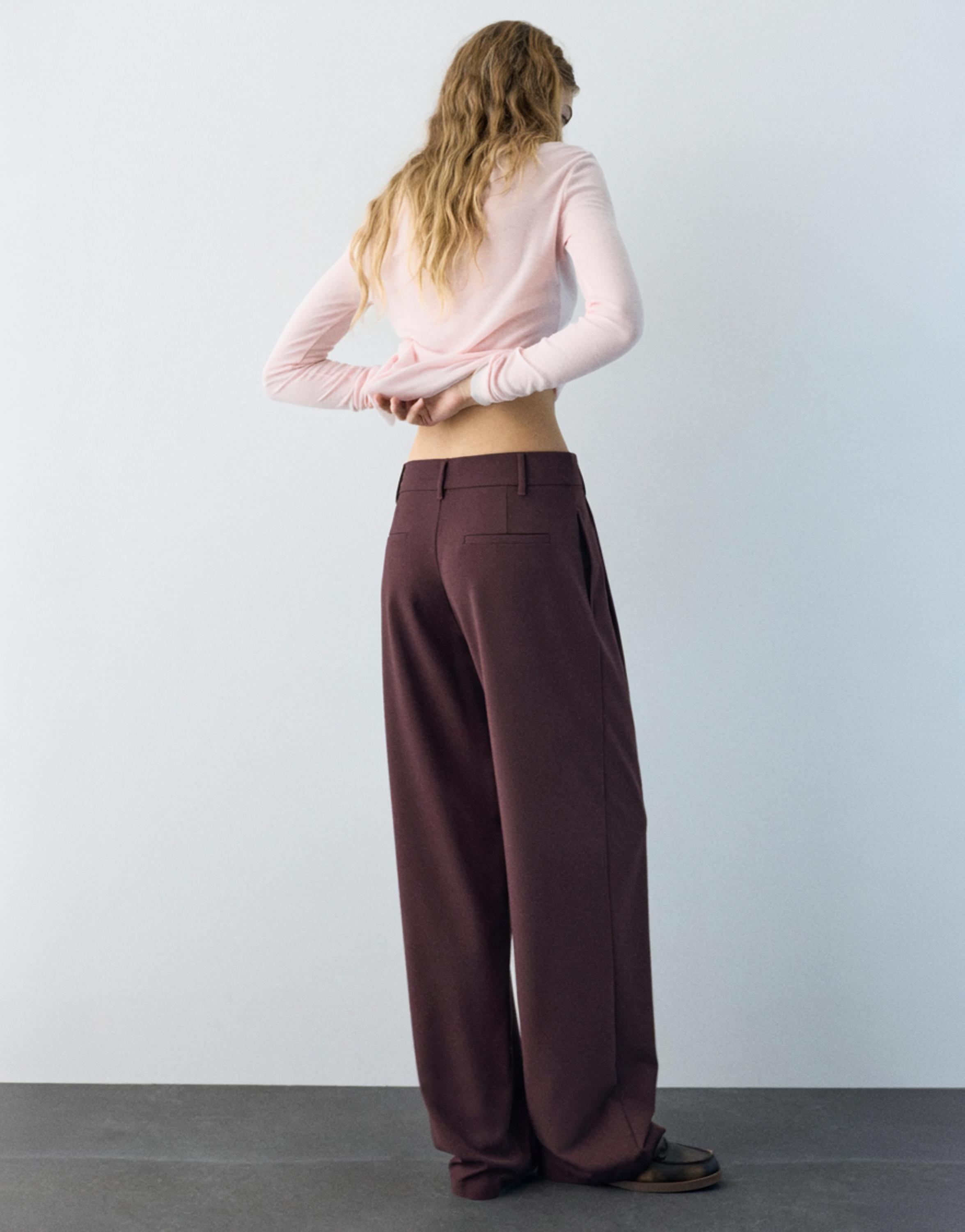 Darted smart trousers — Burgundy