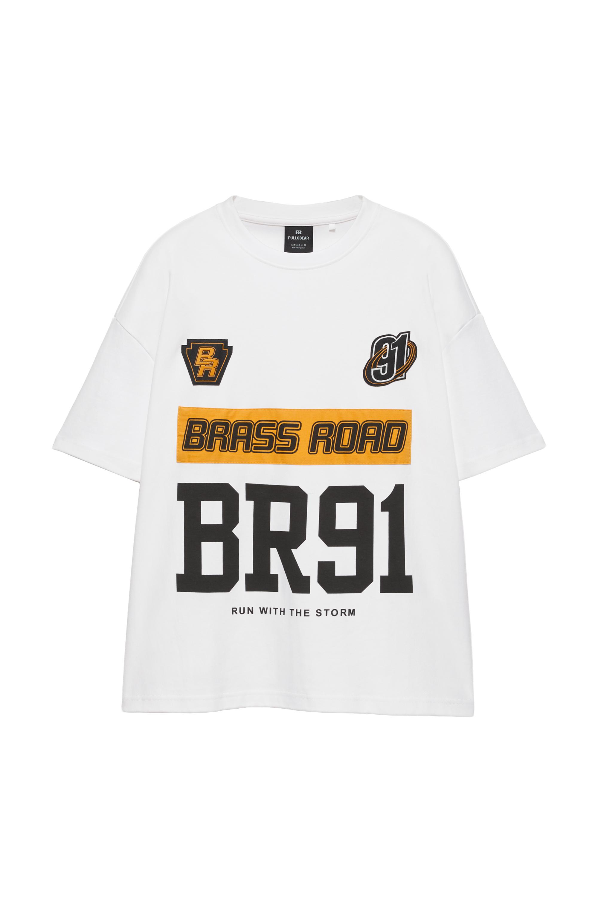 Pull&Bear Brass Road kısa kollu bol tişört görsel 4