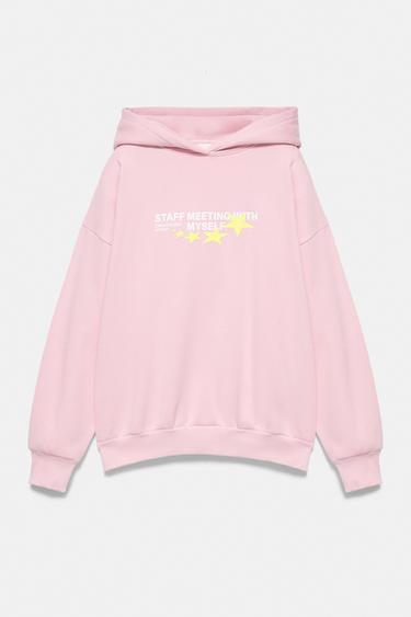 Star graphic hood sweatshirt — Pink 5
