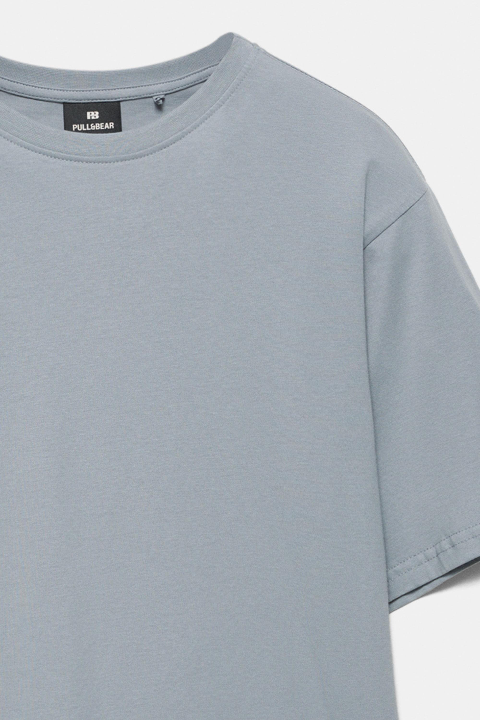 Basic short sleeve cotton T-shirt — Pastel blue