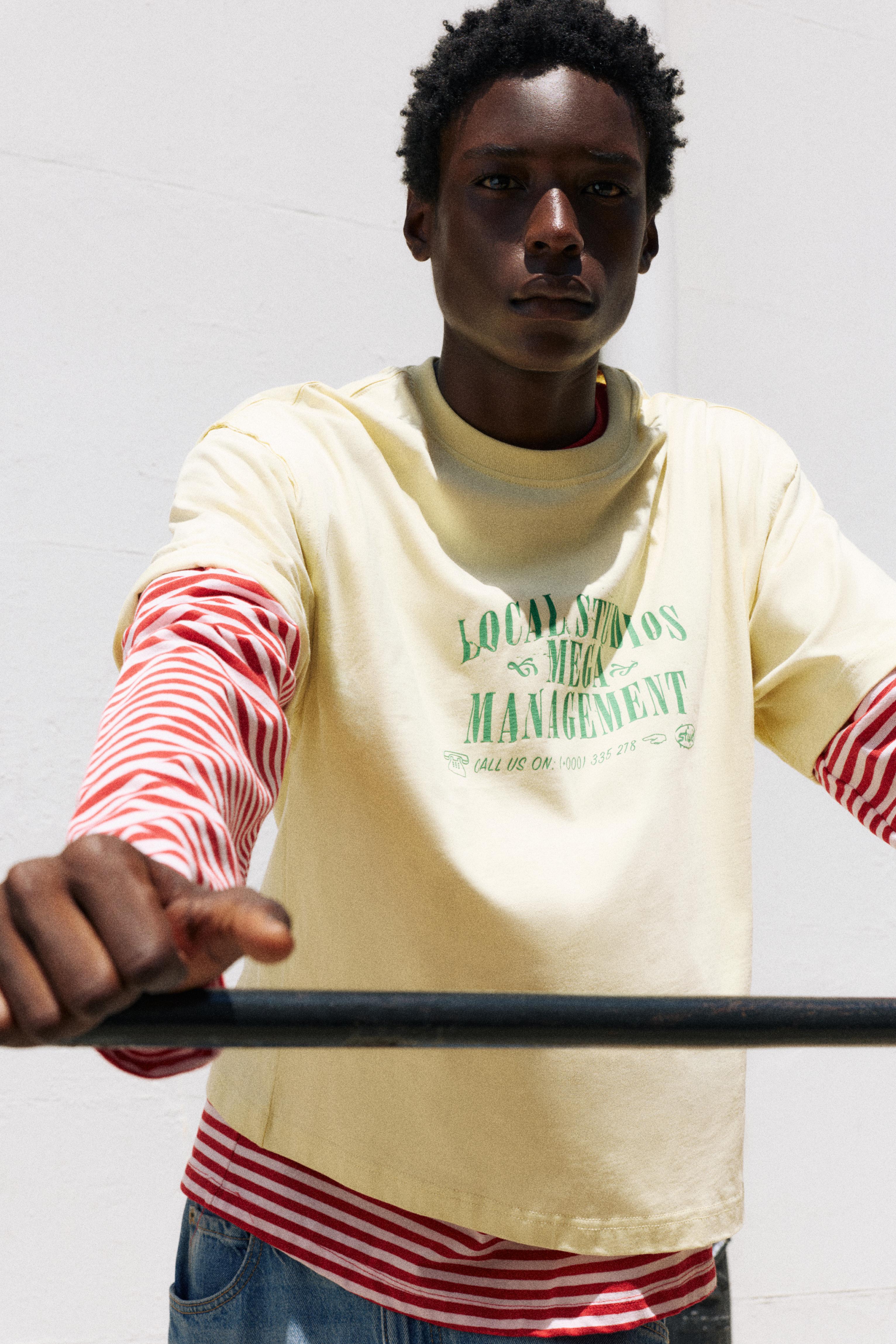 Cropped STWD graphic T-shirt — Yellow