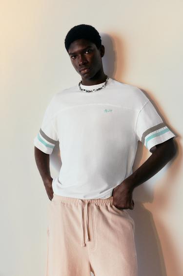 STWD striped T-shirt — Pearl grey 1
