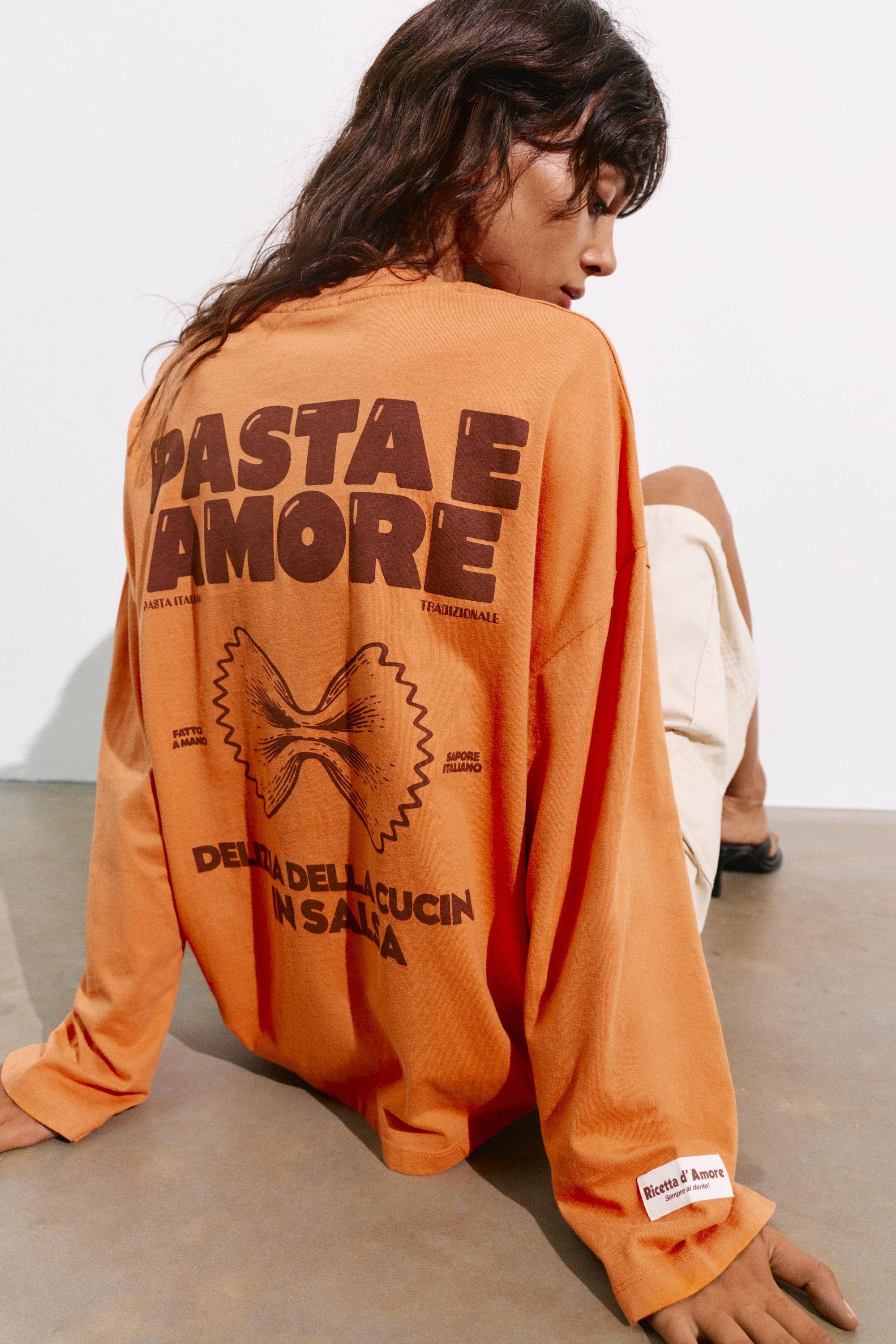 Long sleeve graphic T-shirt — Orange
