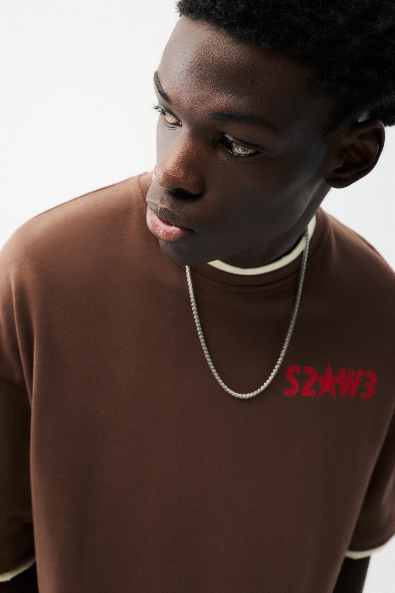 STWD double-layer T-shirt — Brown