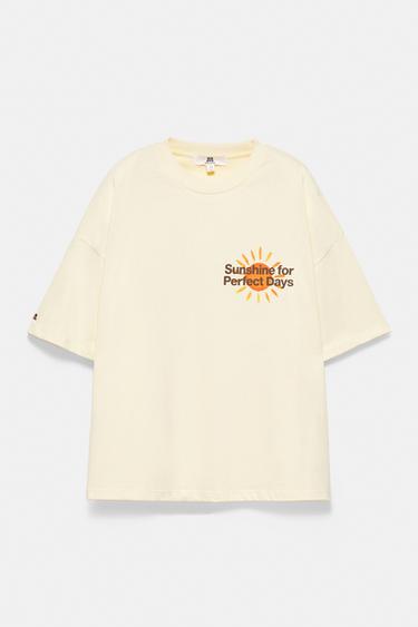 Oversize sun graphic T-shirt — Yellow 1