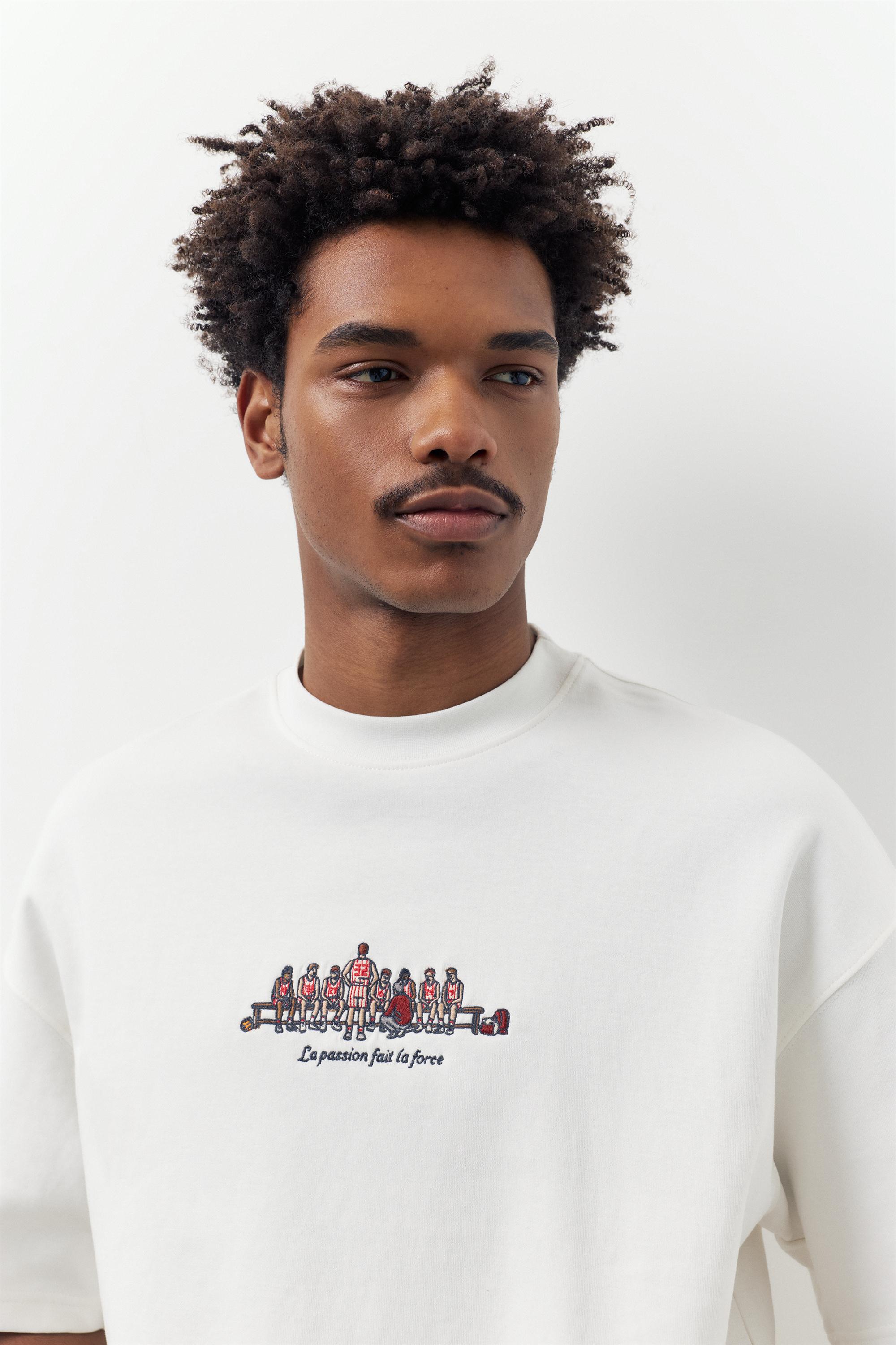 Kısa kollu nakışlı sweatshirt - Görsel 9