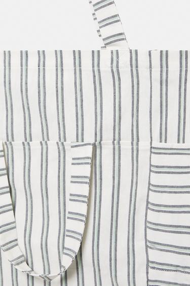 Striped medium tote bag — Bluish green 2